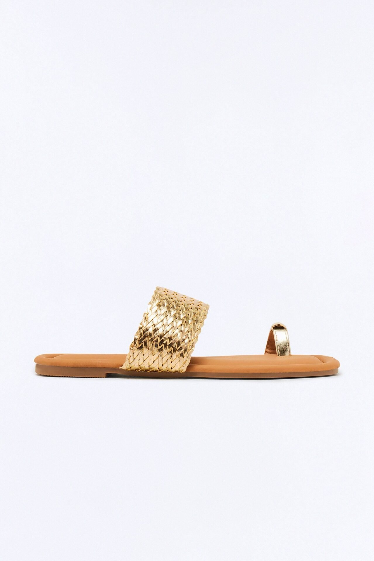 On Island Time Hardware Toe Ring Sandals - Gold