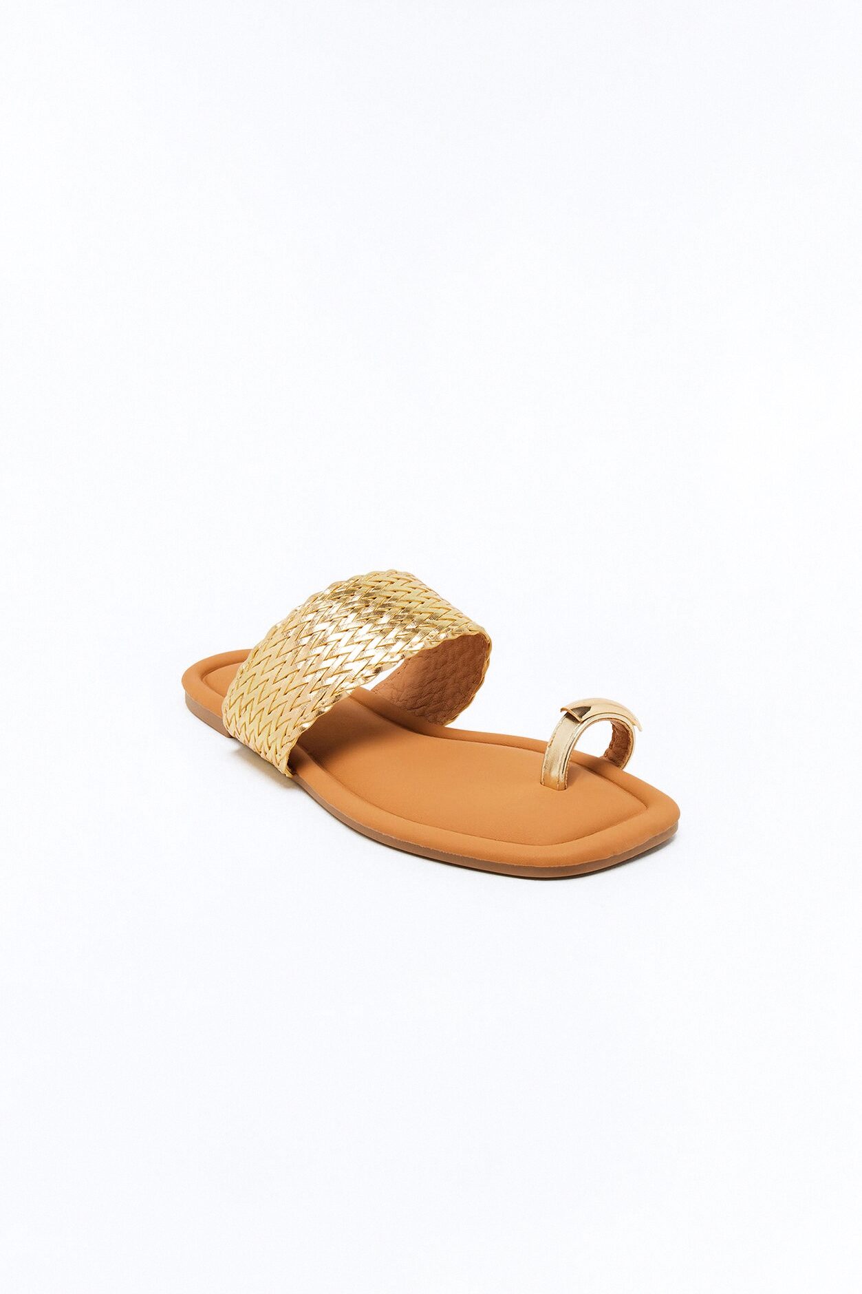 On Island Time Hardware Toe Ring Sandals - Gold