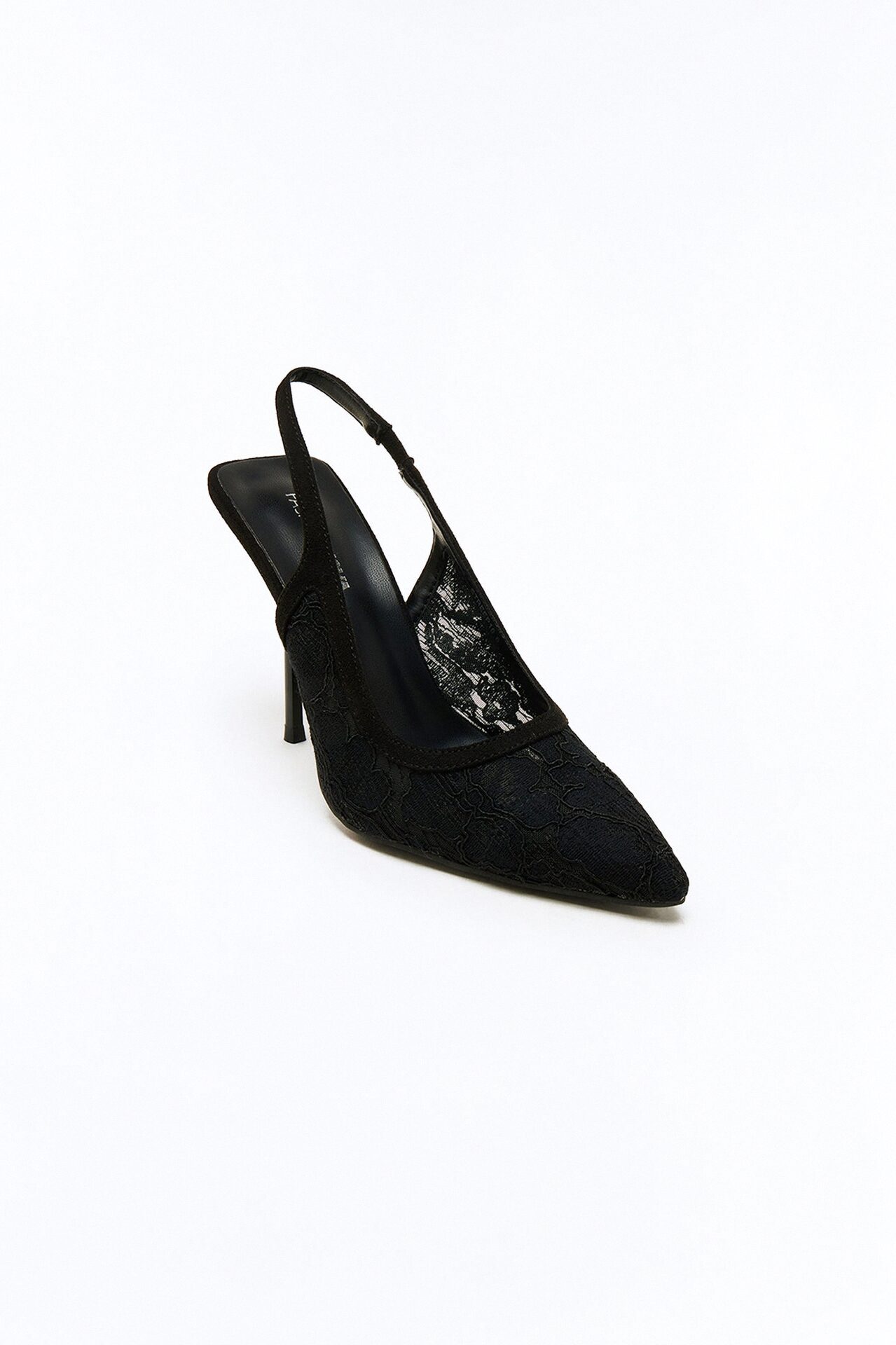 Meryl Lace Slingback Pumps - Black