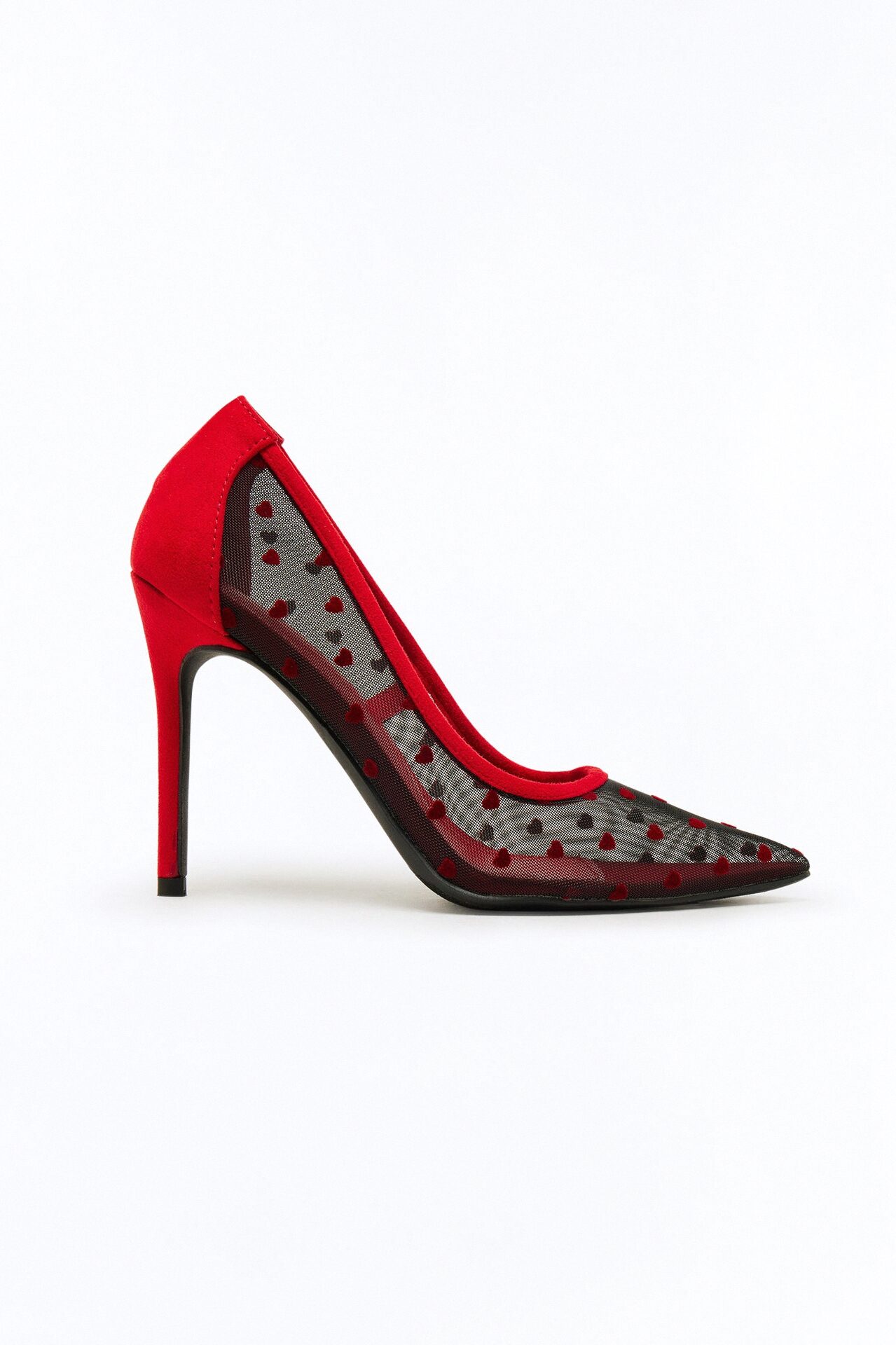 Jar Of Hearts Mesh Pumps - Red