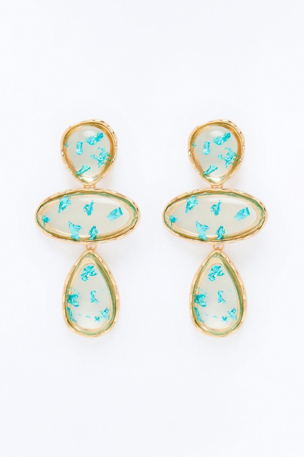 Gleam And Glow Drop Earrings - Gold/Blue