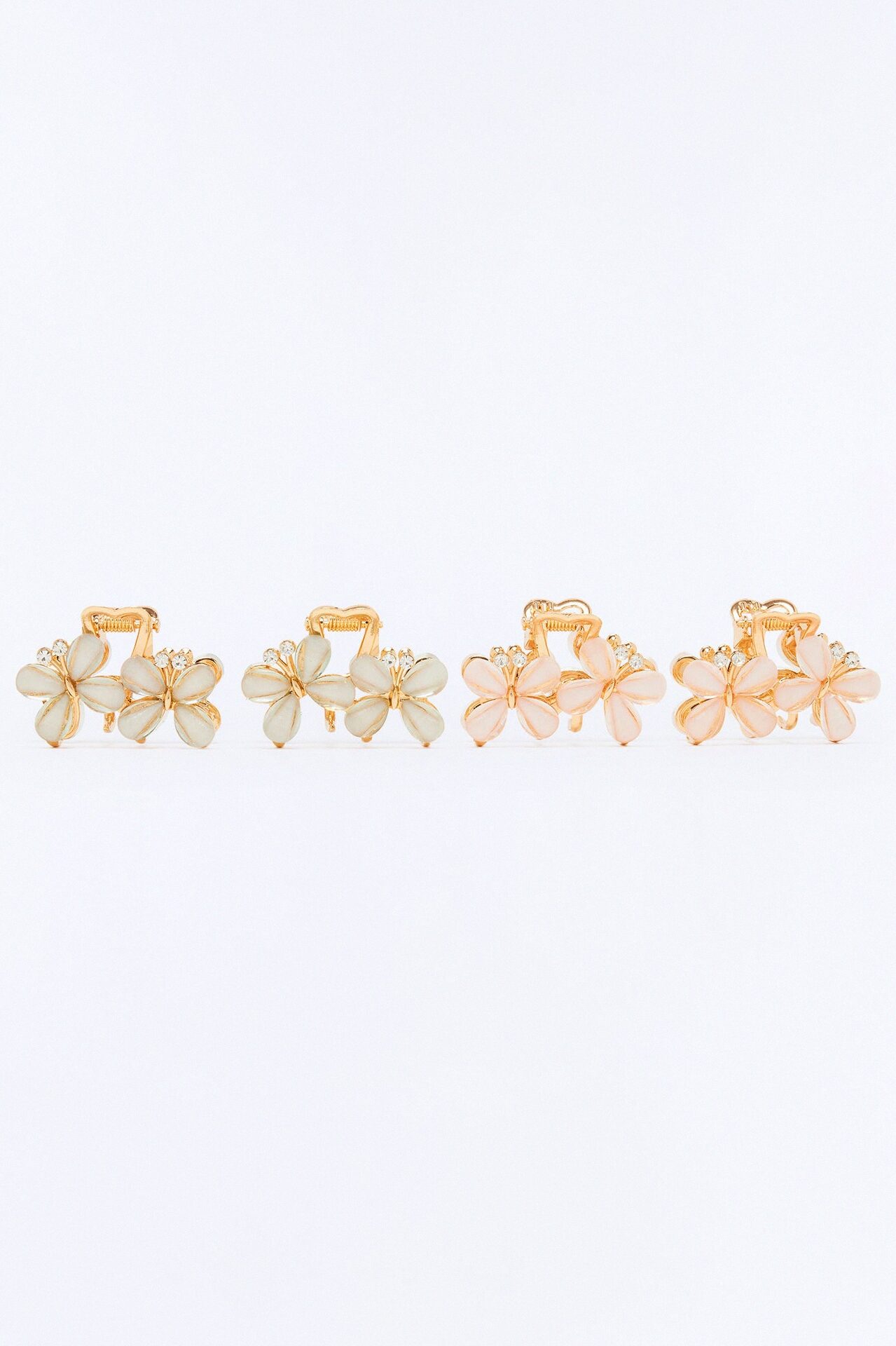 Giving Me Butterflies 4 Piece Hair Clip Set - Gold/combo
