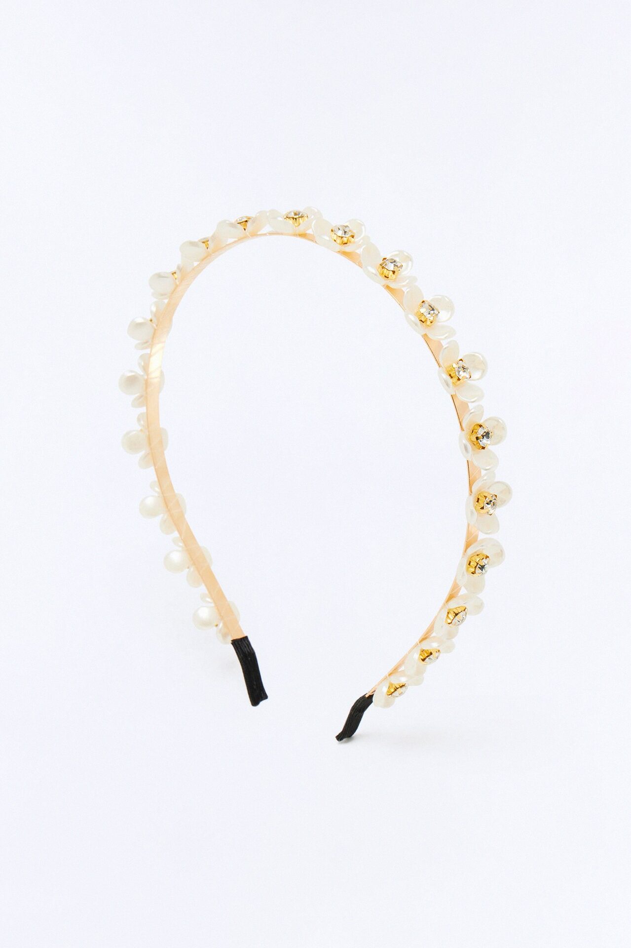 It's Giving Spring Pearl Flower Headband - Gold