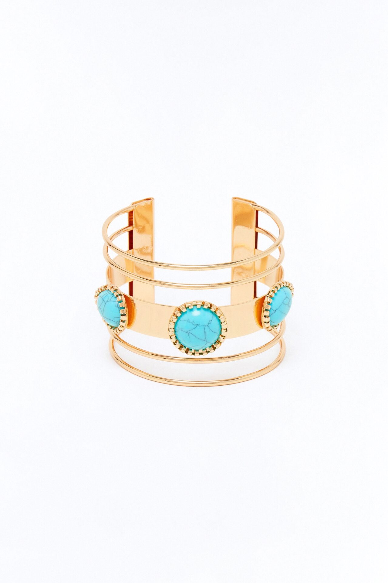 In Touch Turquoise Cuff Bracelet - Turquoise