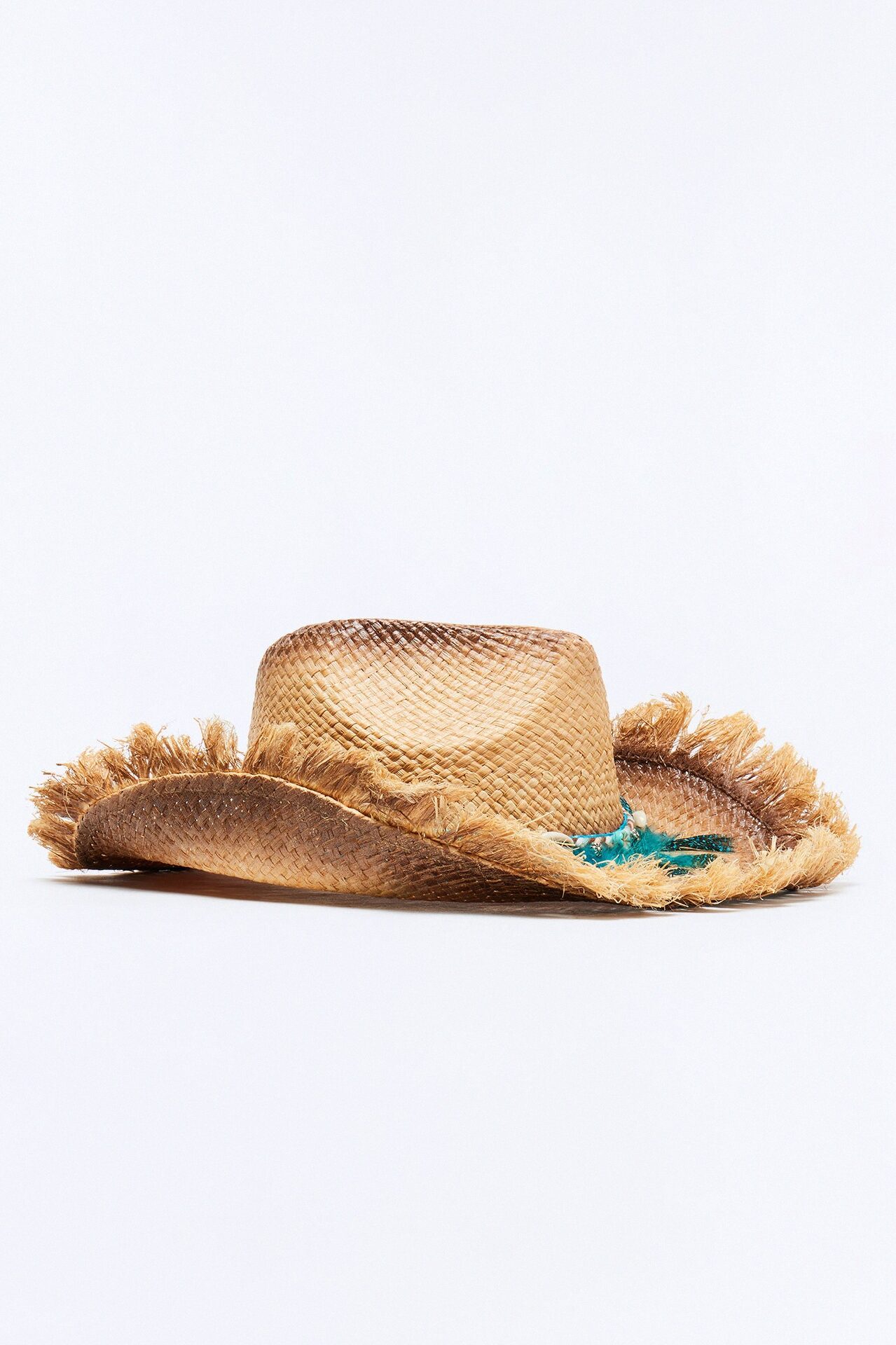 Rodeo Fluff Straw Cowboy Hat - Natural/Combo
