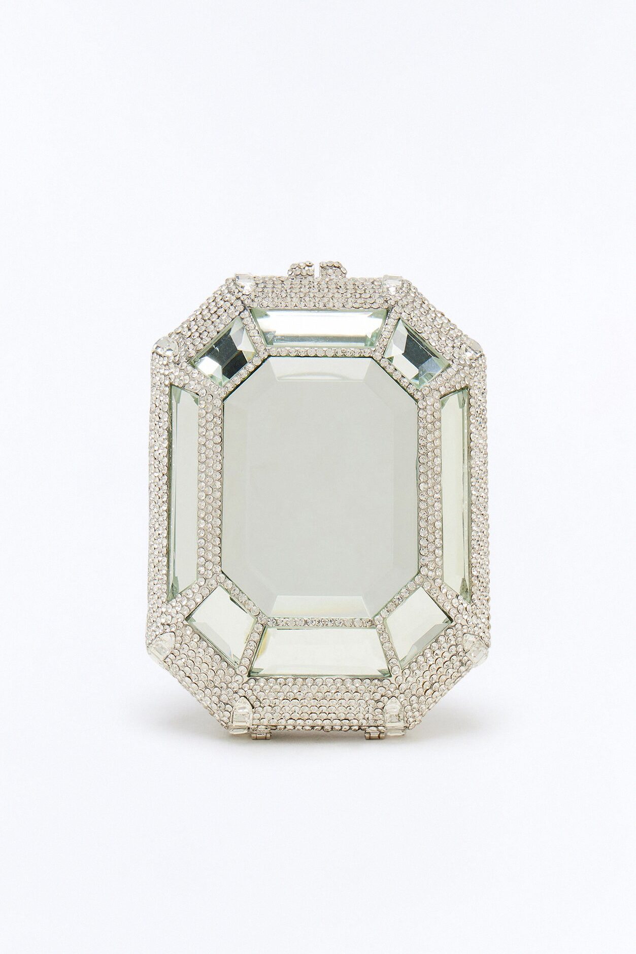 Put A Ring On It Rhinestone Clutch - Silver