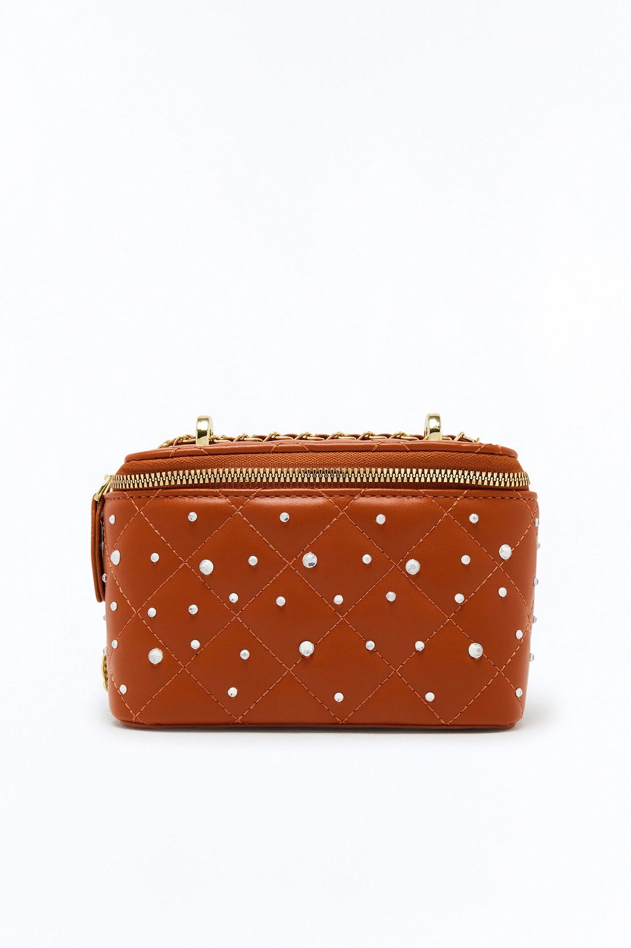 Sparks Fly Faux Leather Crossbody Bag - Cognac