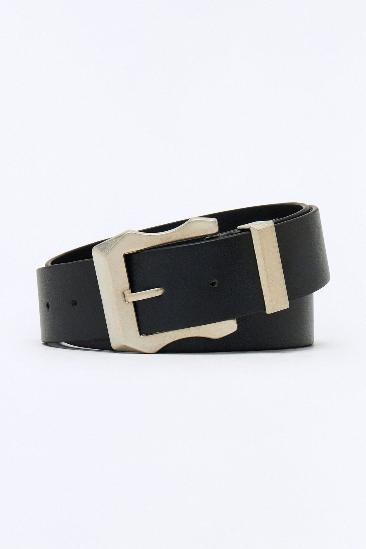 Work On It Faux Leather Belt - Silver/Black