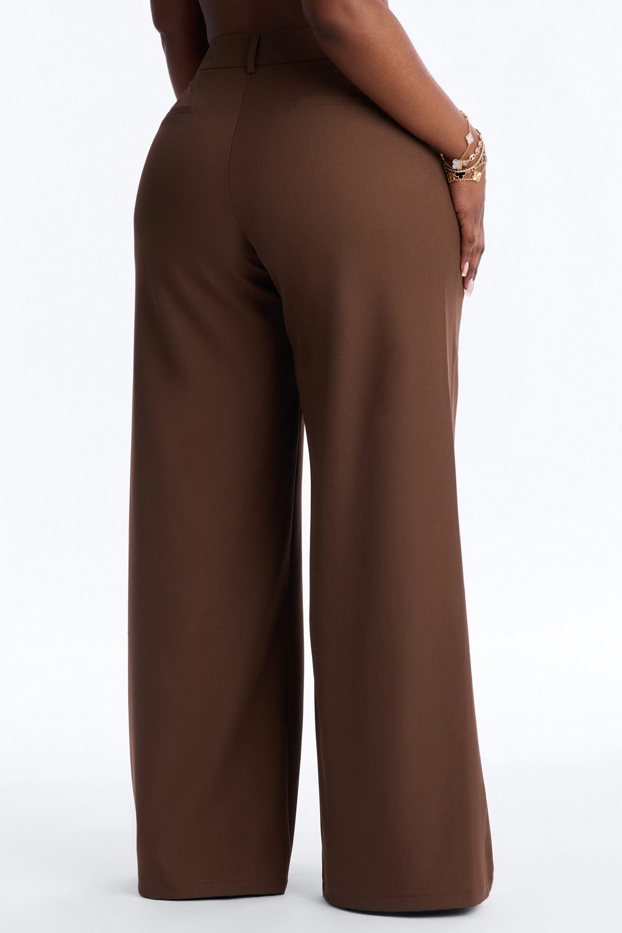 The Perfect Low Rise Wide Leg Trouser Pant 33″ - Chocolate