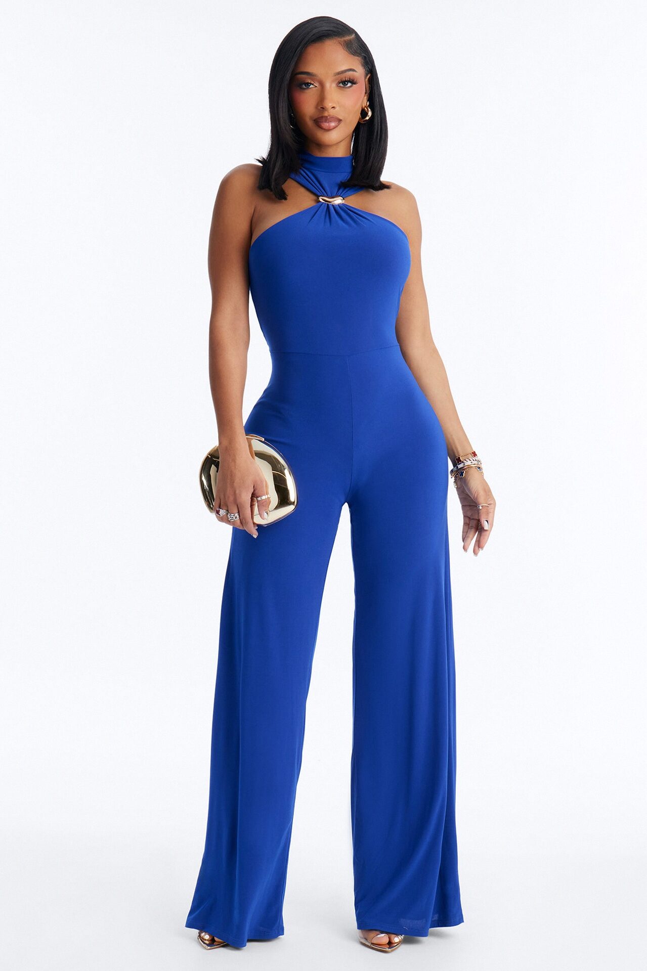 Tina Sleeveless Wide Leg Jumpsuit - Royal