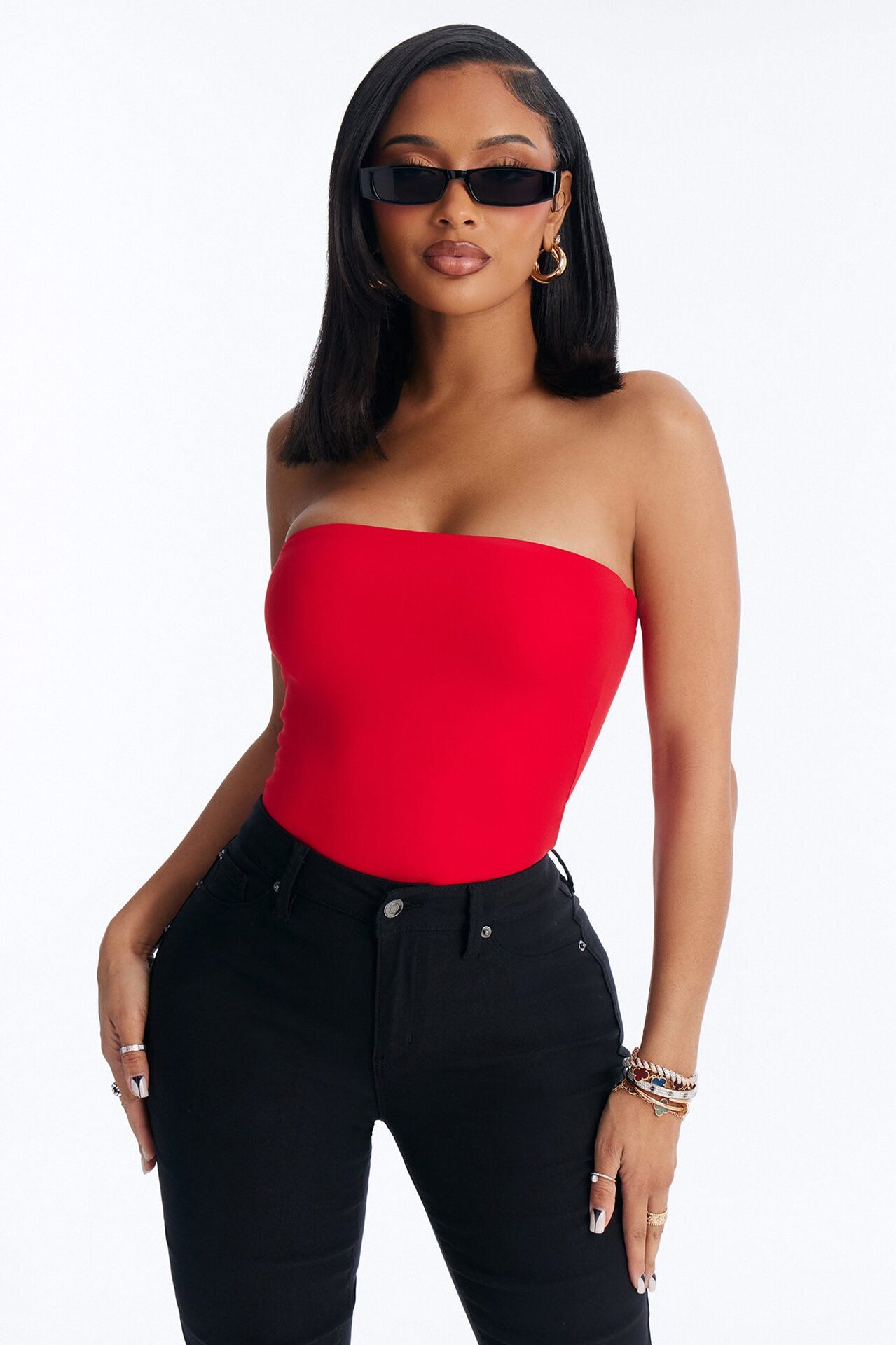 Veronica Double Lined Tube Top - Red