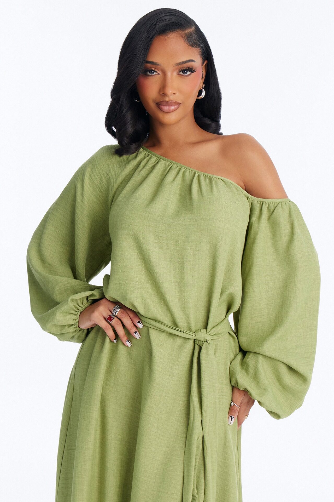 Tianna Tie Waist Maxi Dress - Chartreuse