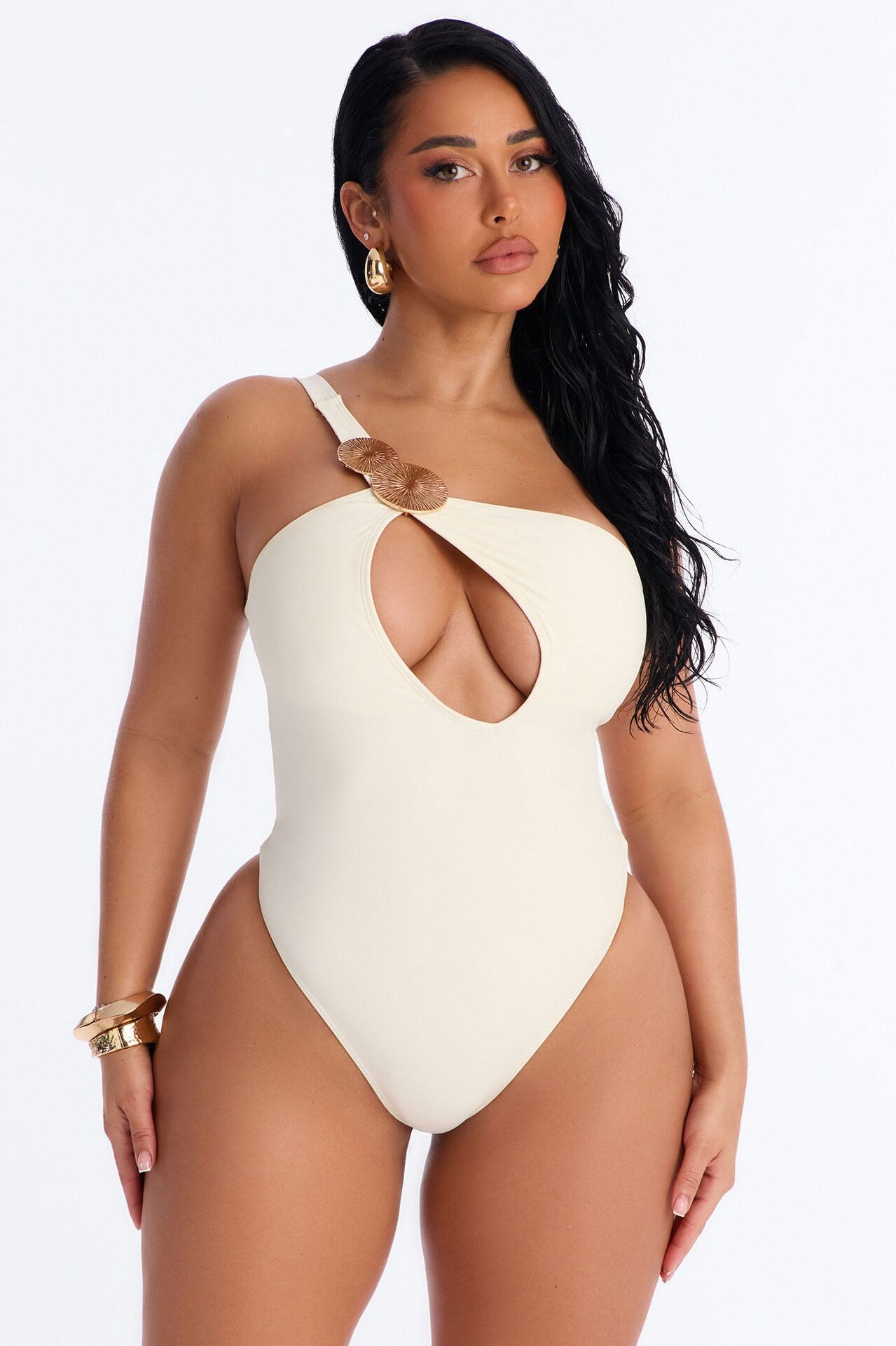 Perfect Waves Hardware Cutout 1 Piece Swimsuit - White