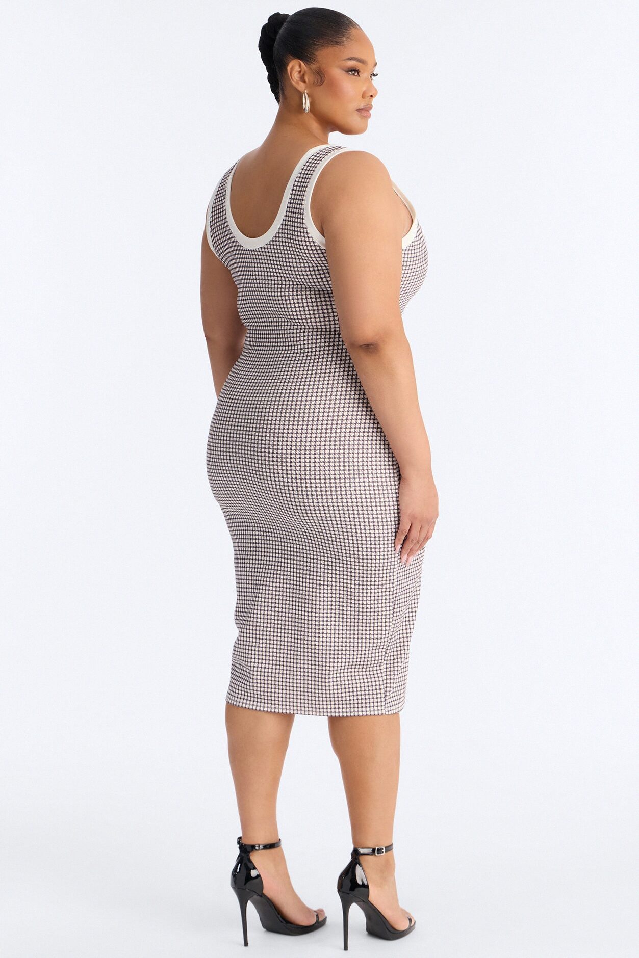 Wynne Printed Midi Dress - White/Black