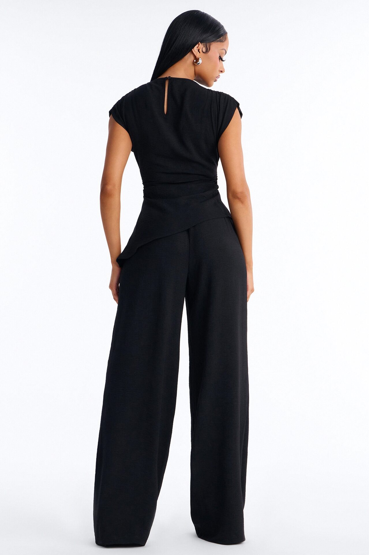 Marissa Ruched Pant Set - Black