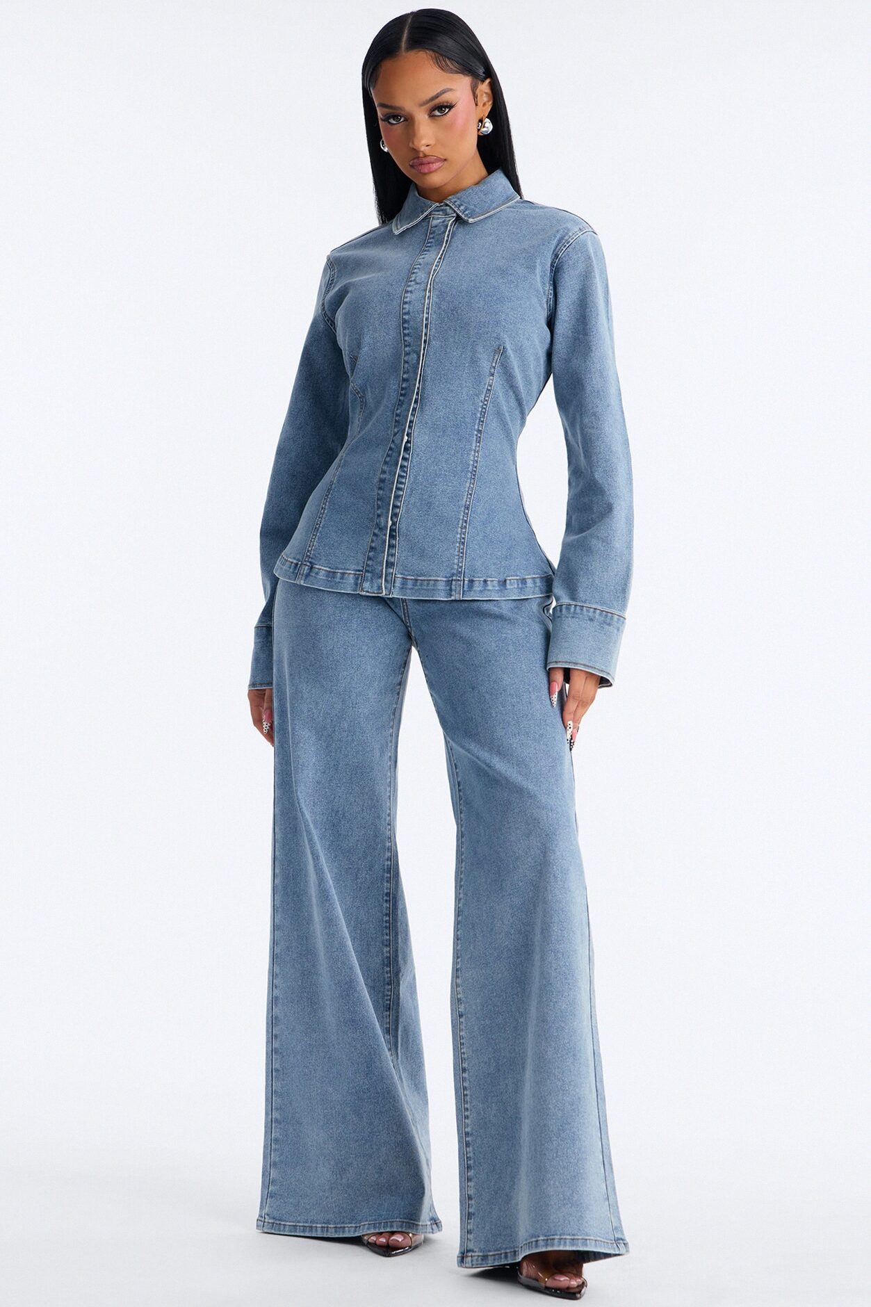 Drew Denim Pant Set - Medium Wash