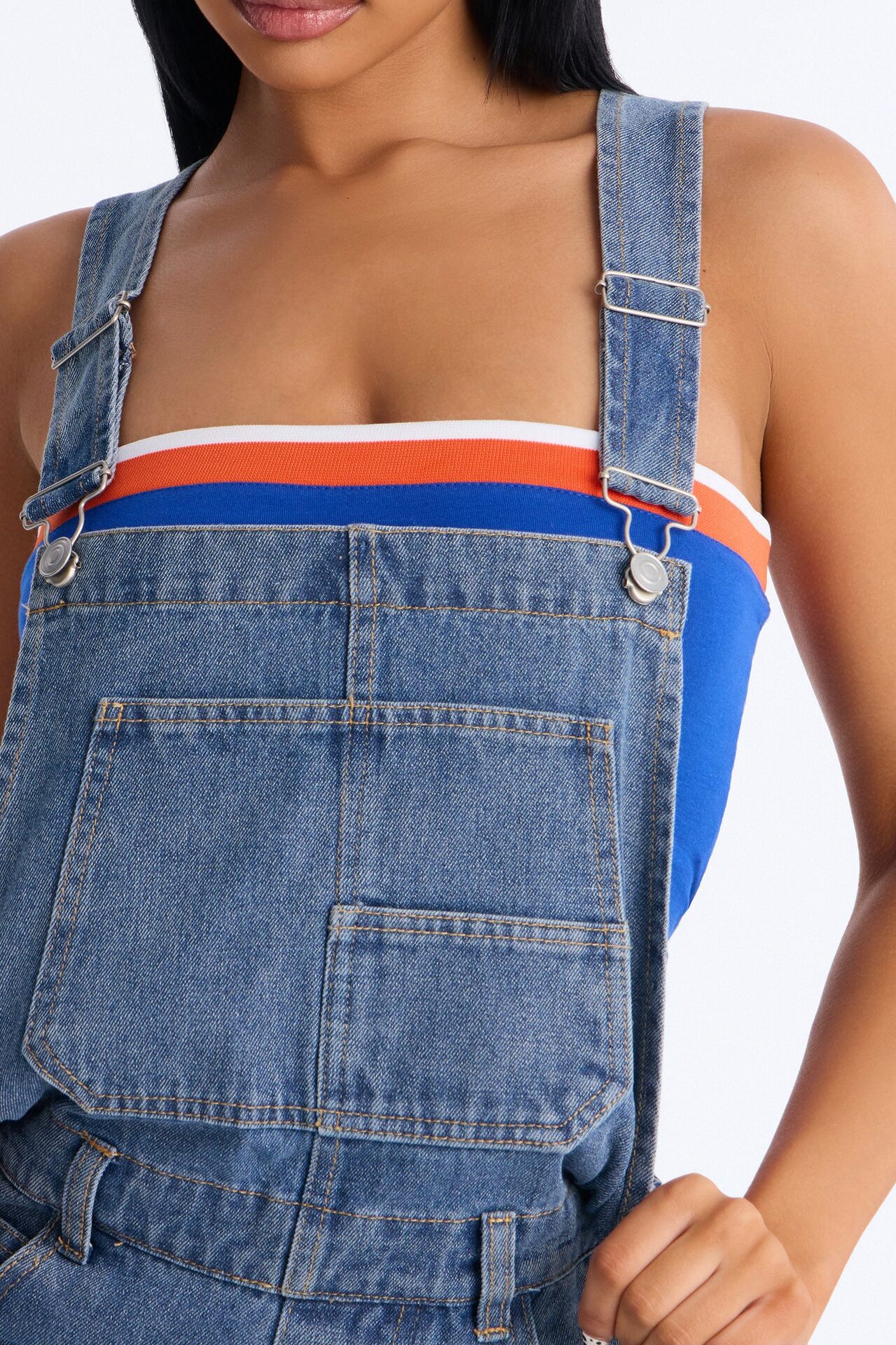 Janae Wide Leg Denim Overalls - Light Wash