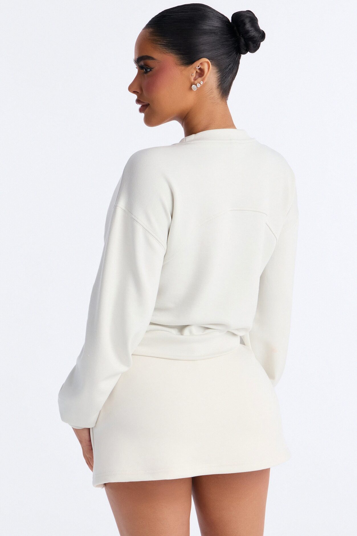 Bella Scuba Crew Neck Sweatshirt - White