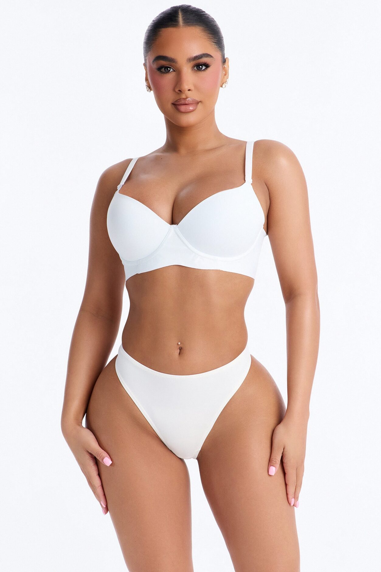 Pure Ease Seamless Lightly Padded Underwire Bra - White