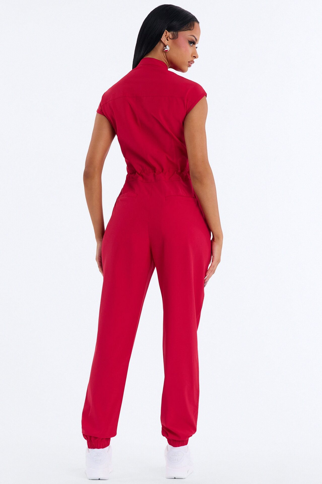 Ready Next Shift Stretch Scrub Jumpsuit - Red