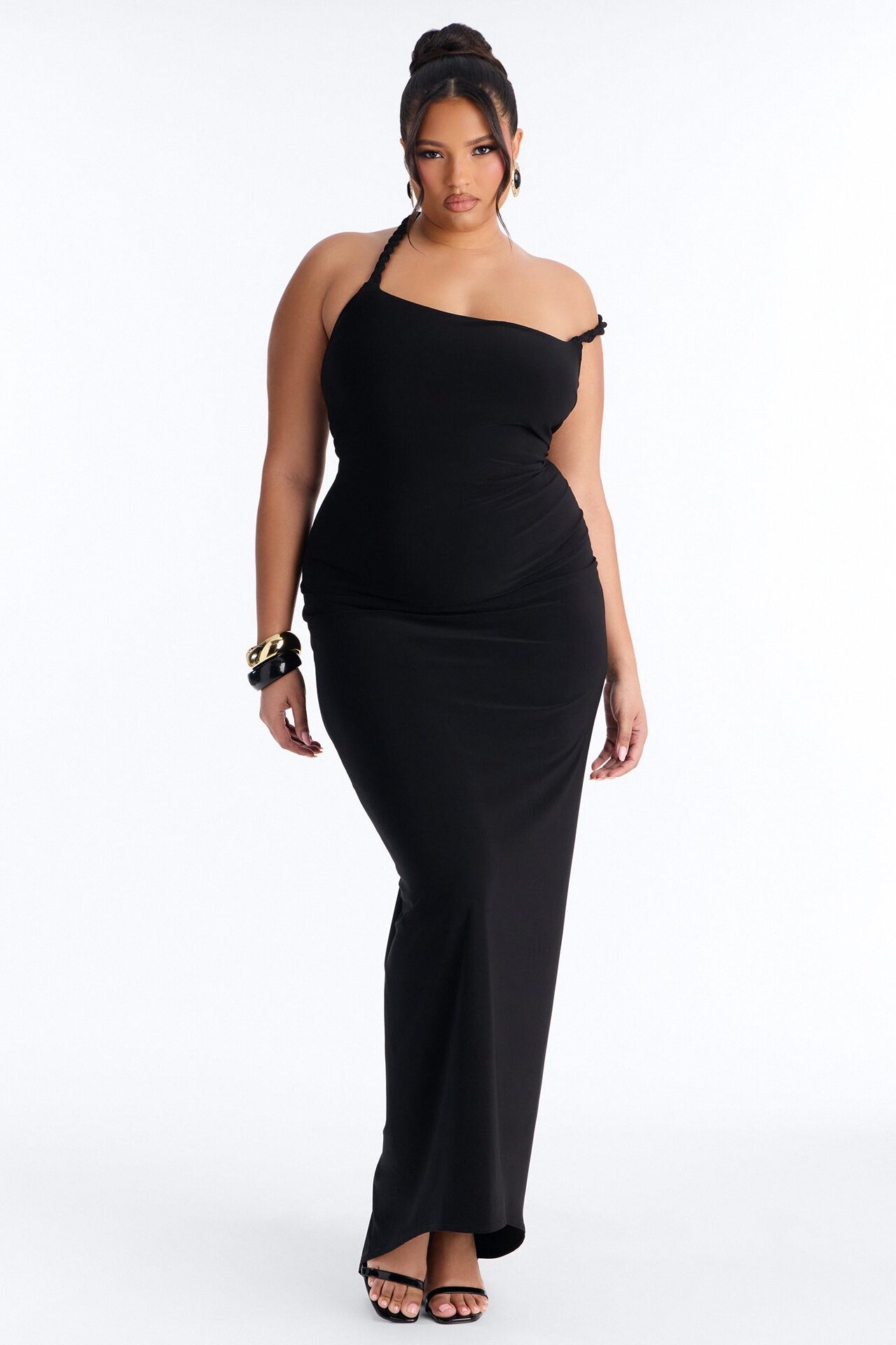 Sabina Twist Backless Maxi Dress - Black
