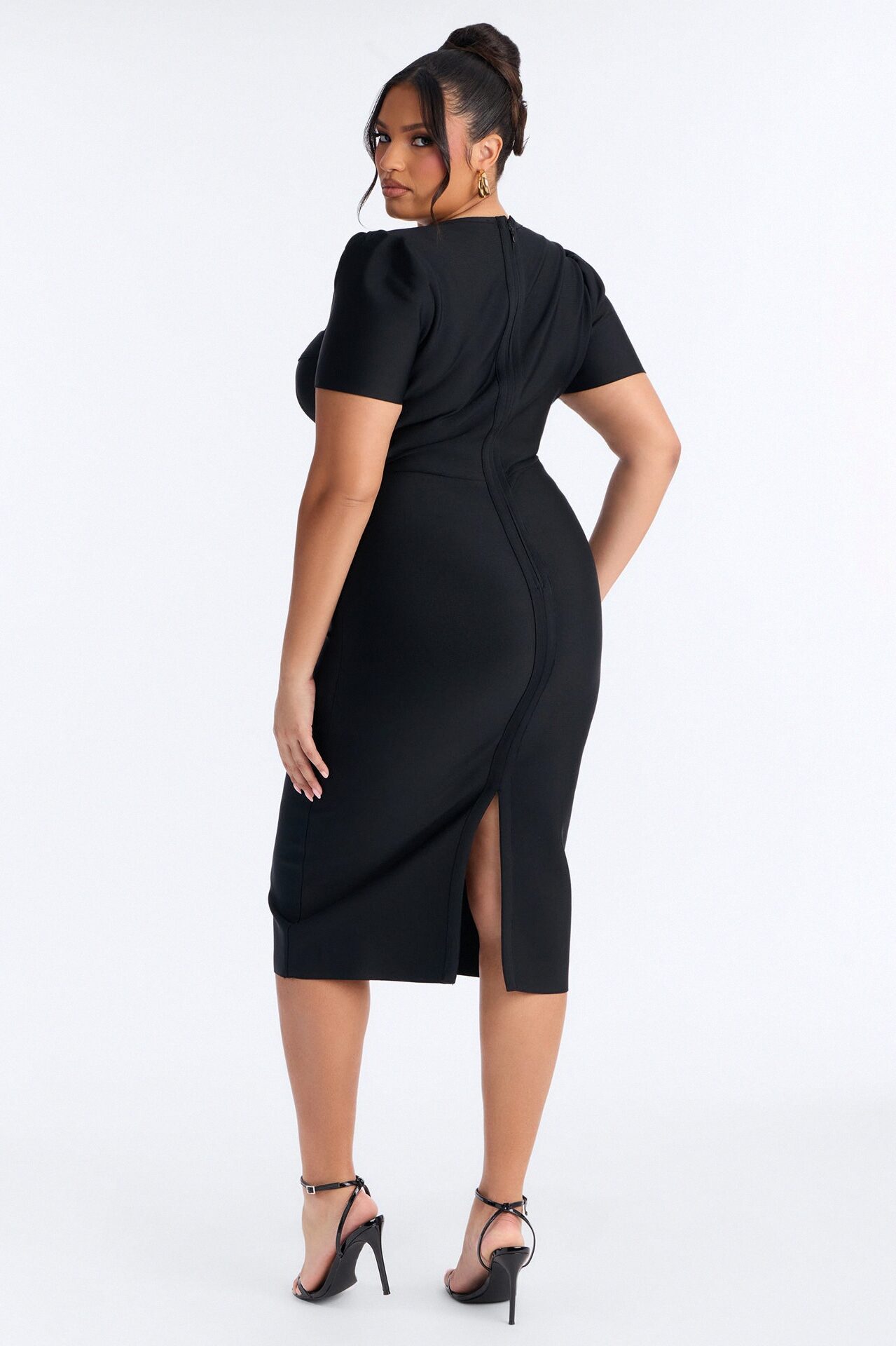 Lea Corset Bandage Midi Dress - Black