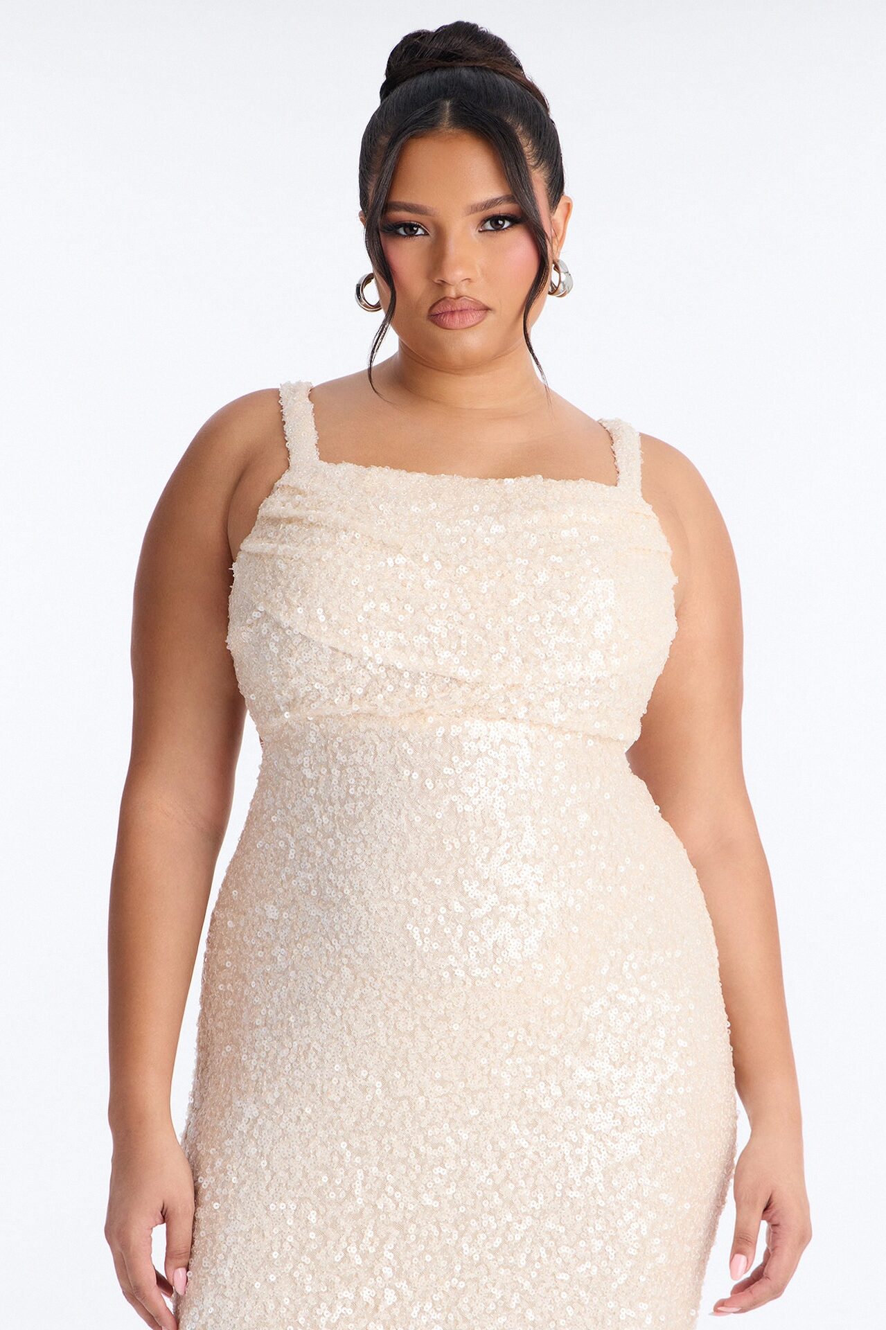 Glam Fantasy Sequin Gown - Cream