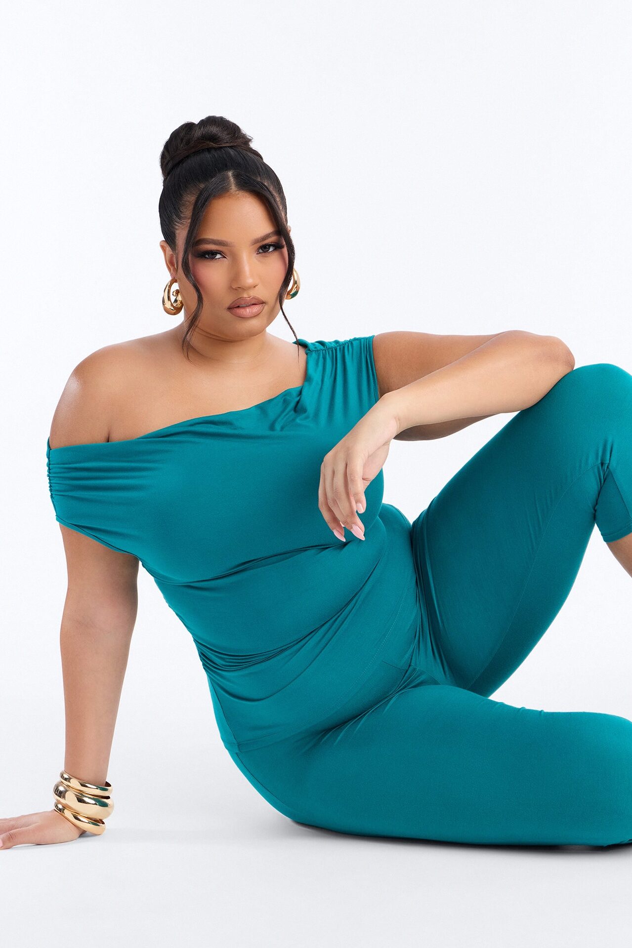Havana Off Shoulder Capri Pant Set - Teal