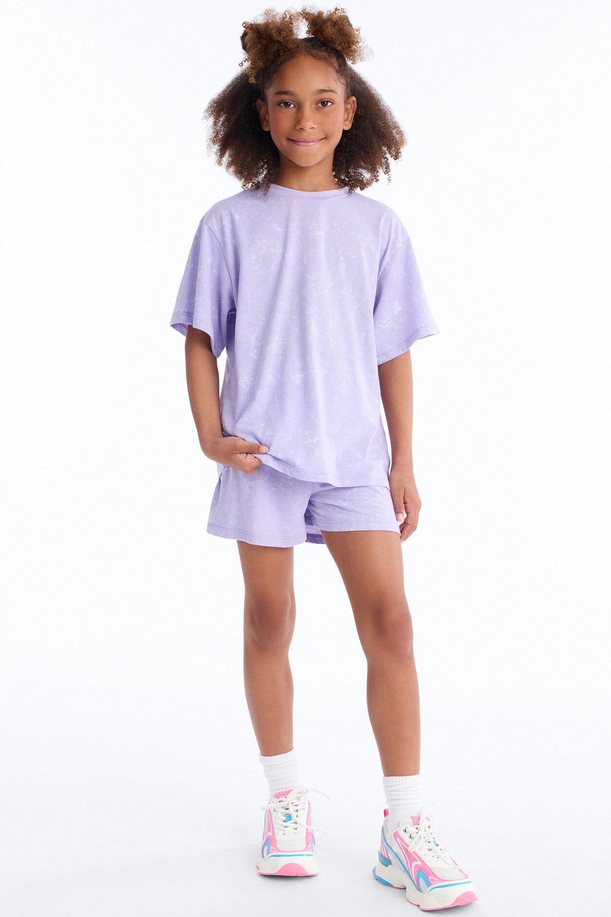 Mini Kelsey Is Fun Short Set - Lilac