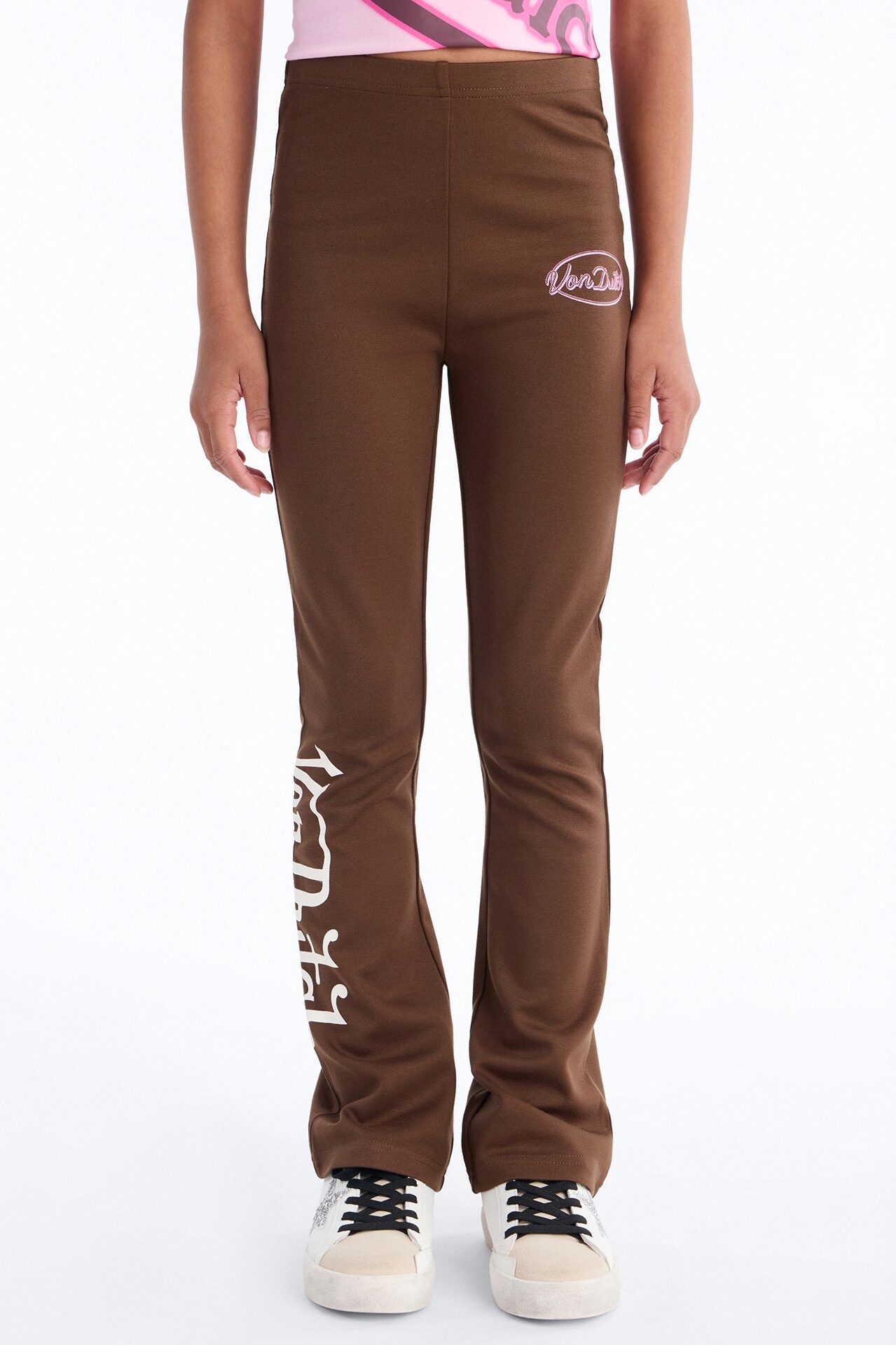 Mini Von Dutch Custom Cycles Flare Leggings - Brown