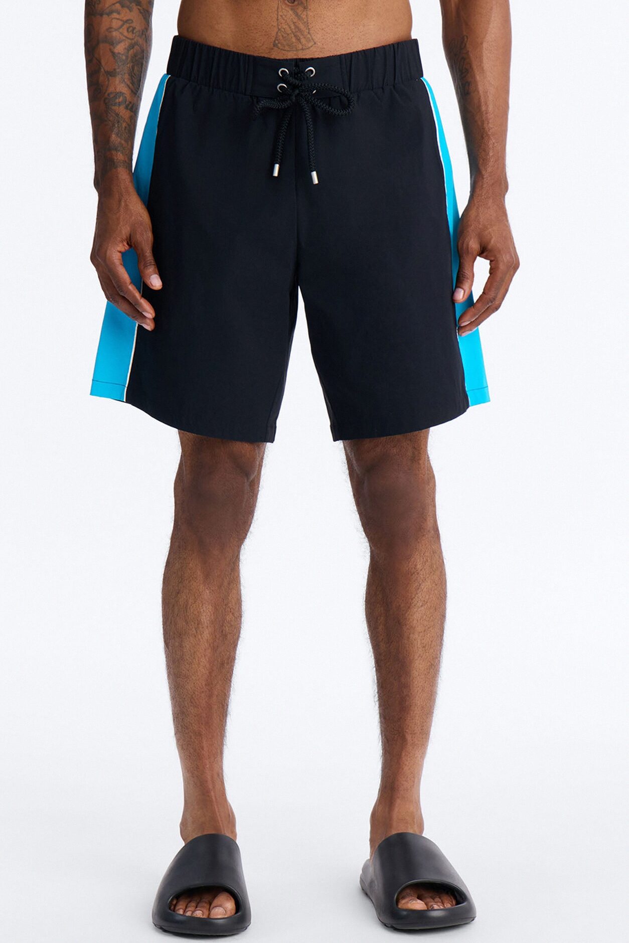 Everyday Stretch Paneled Boardshorts 9″ - Black/Blue