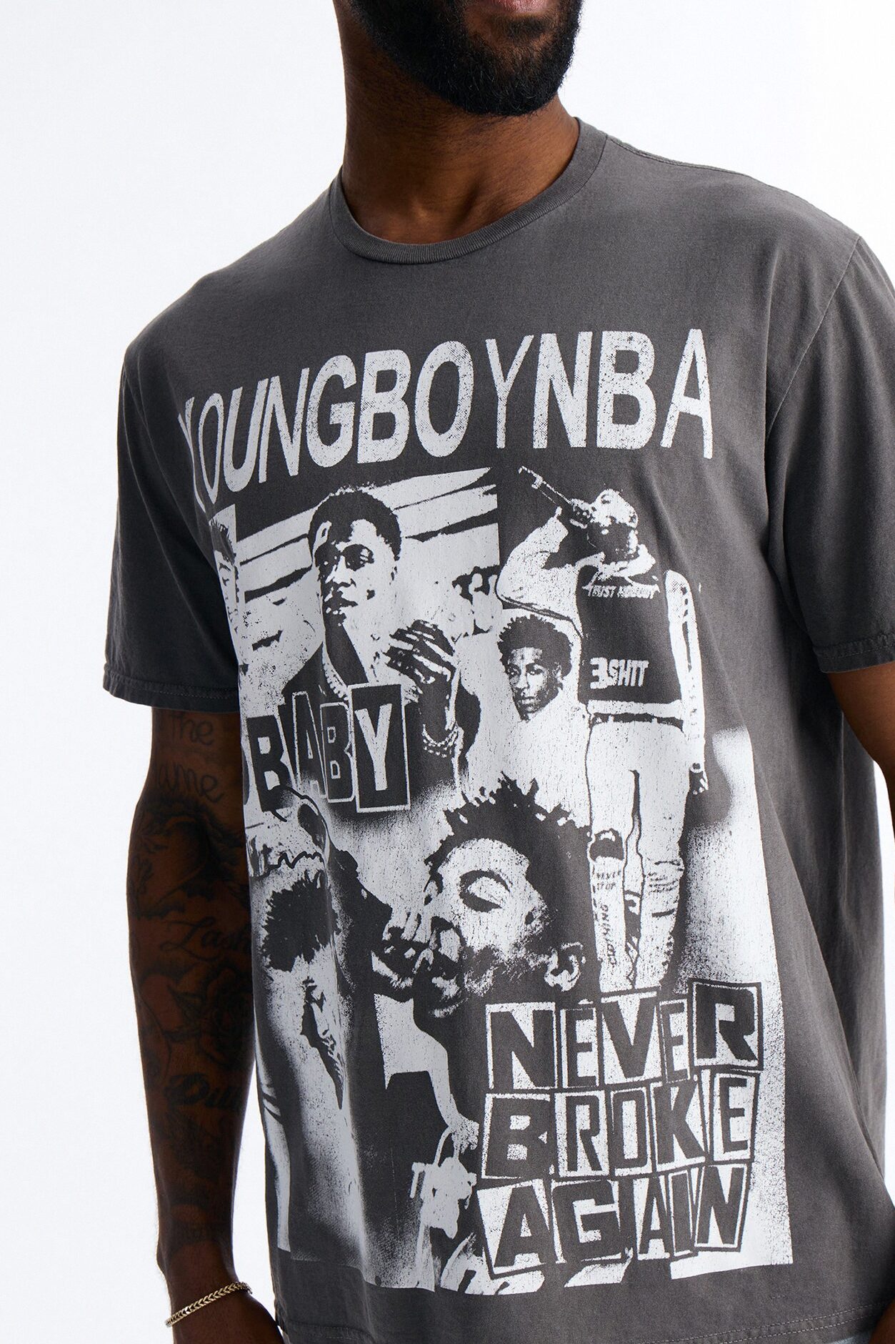 Youngboy NBA Vintage Short Sleeve Tee - Charcoal