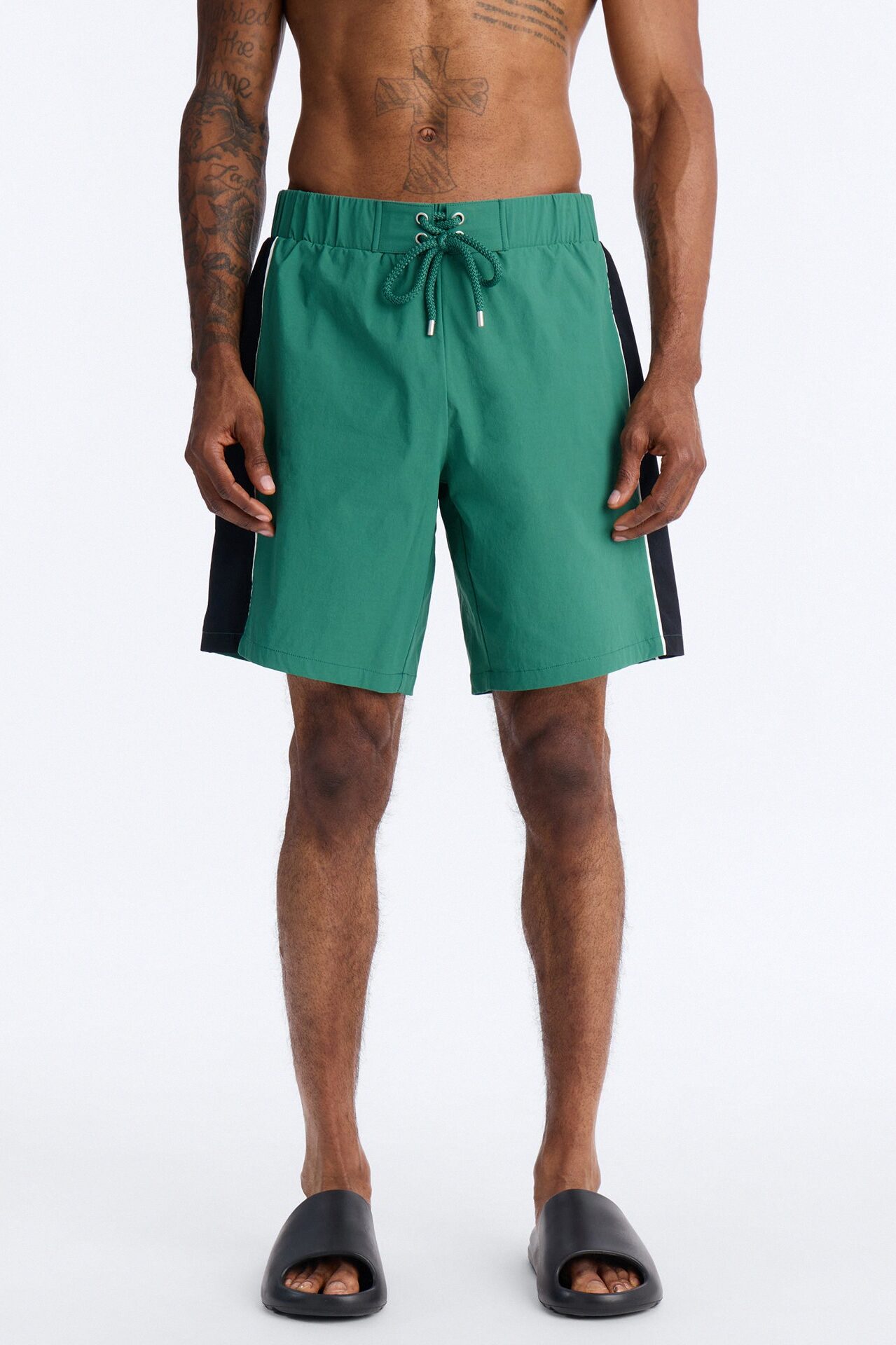 Everyday Stretch Paneled Boardshorts 9″ - Green