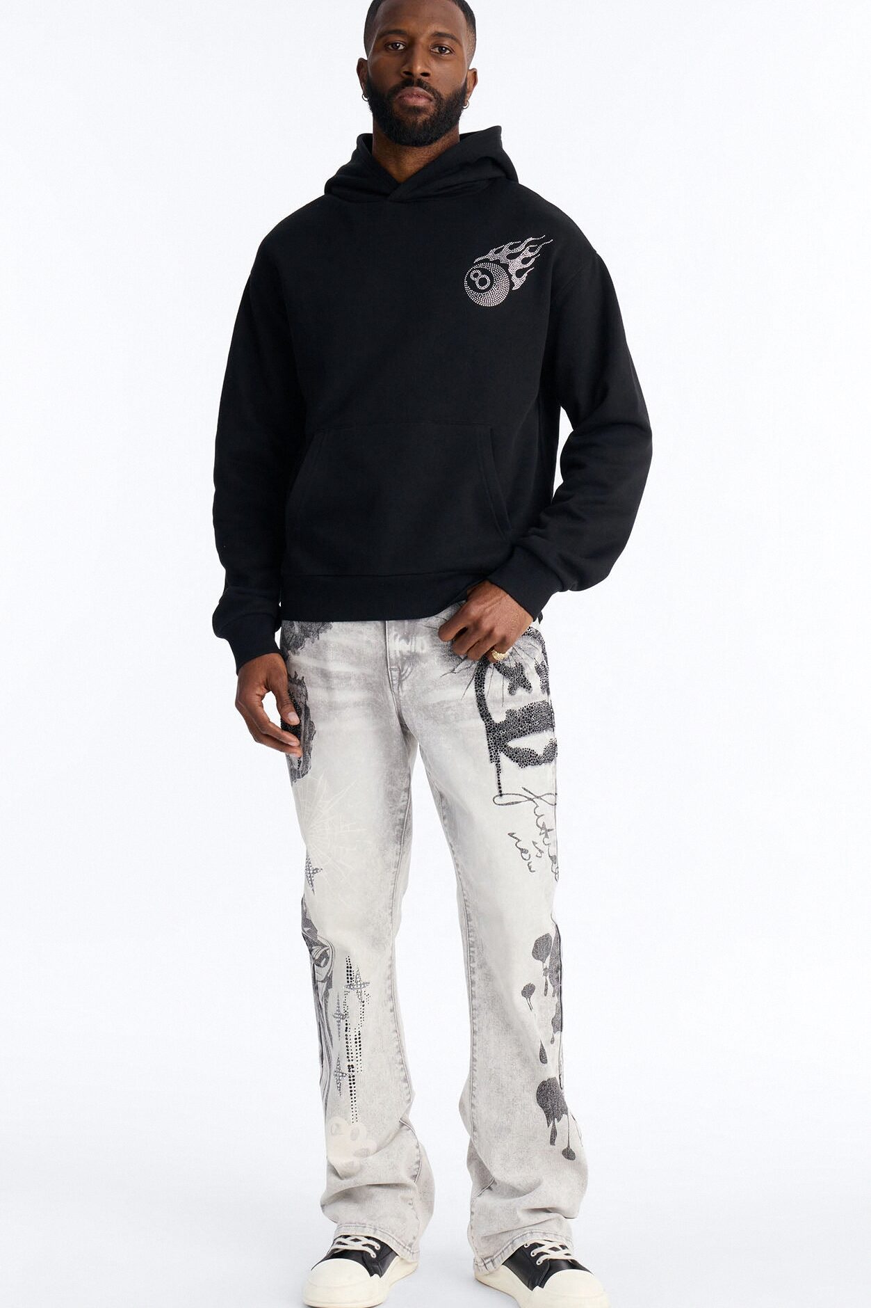 Stacked Skinny Flare Ace Royale Jean - Grey