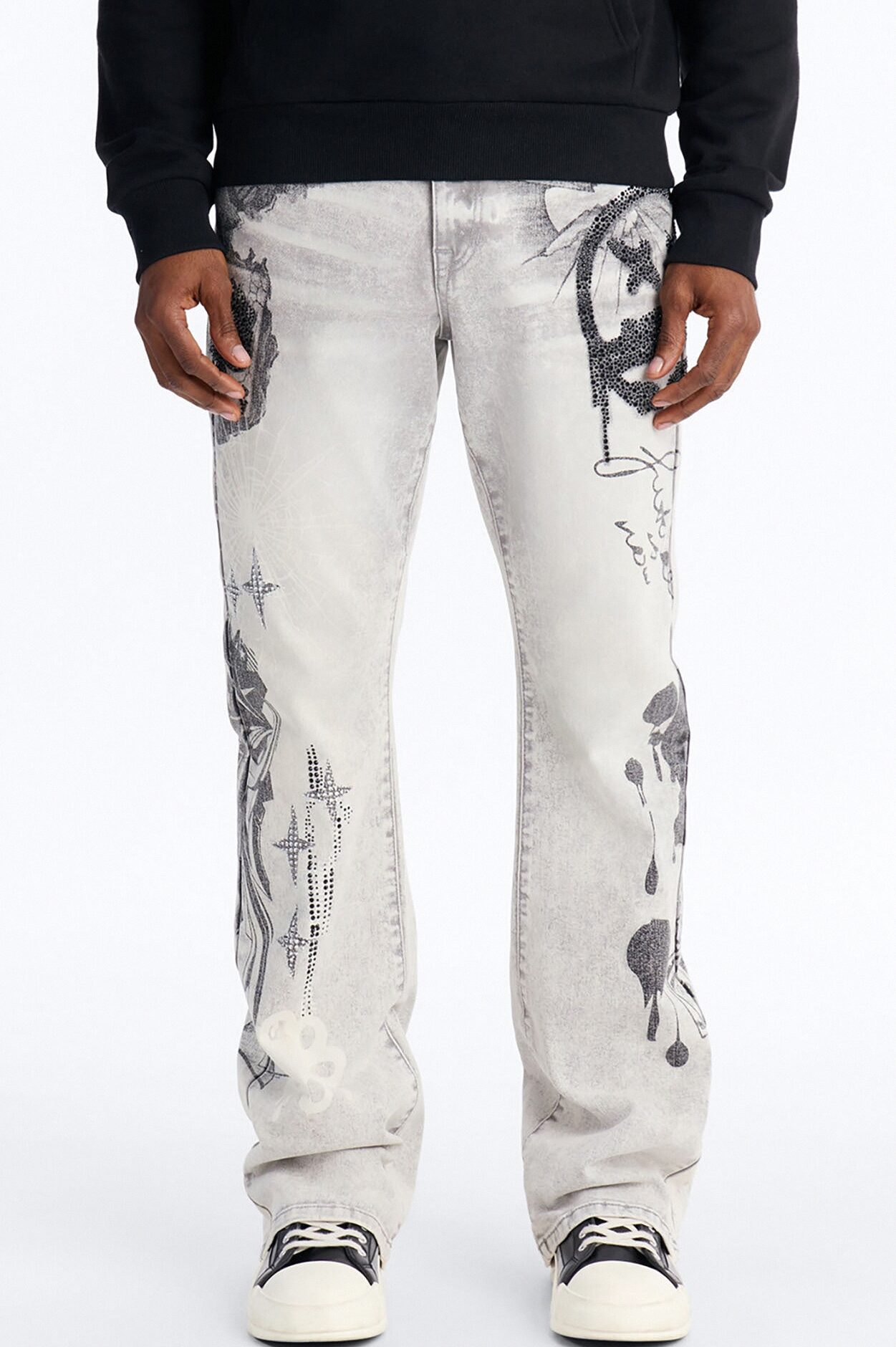 Stacked Skinny Flare Ace Royale Jean - Grey