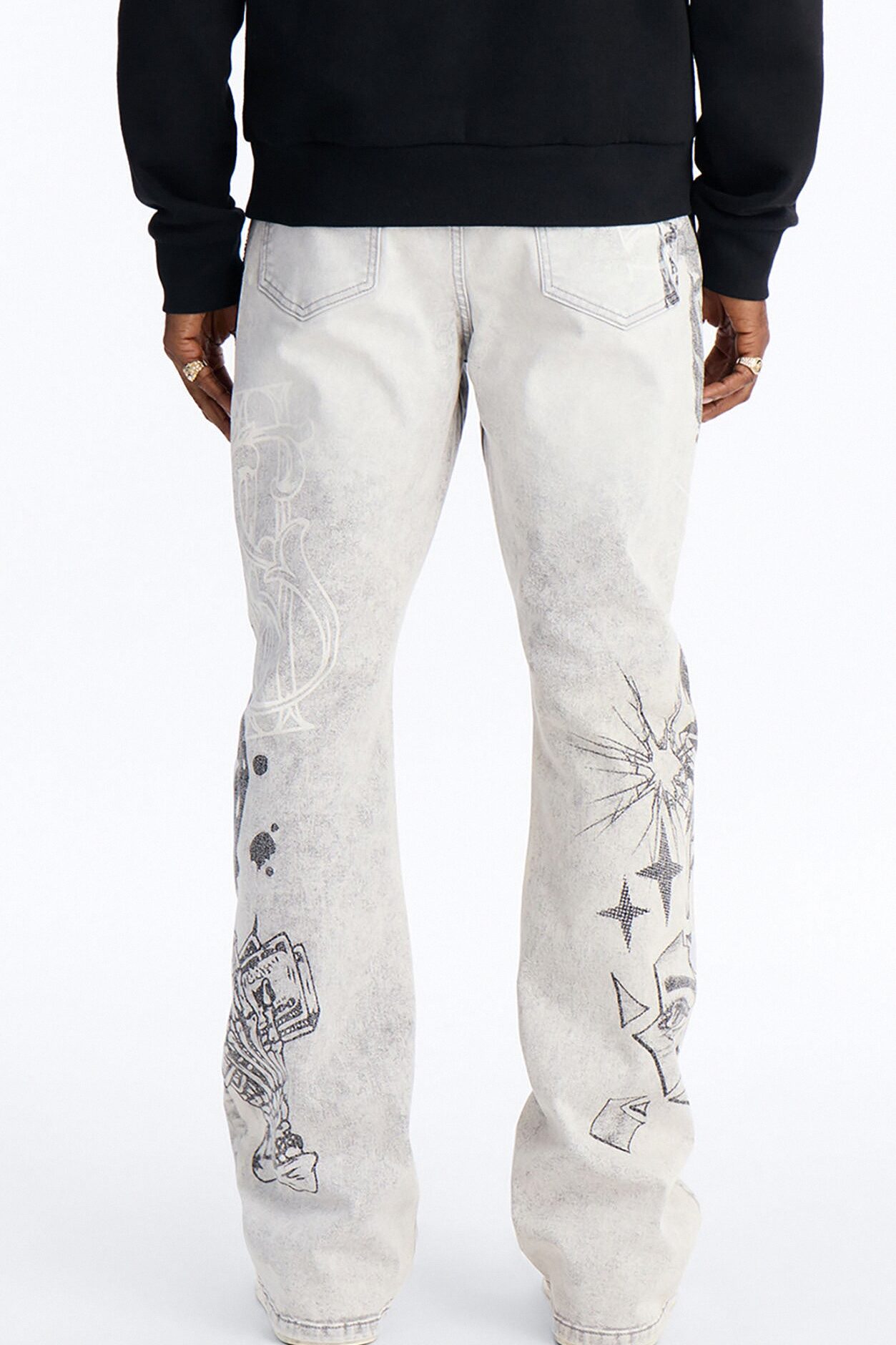 Stacked Skinny Flare Ace Royale Jean - Grey