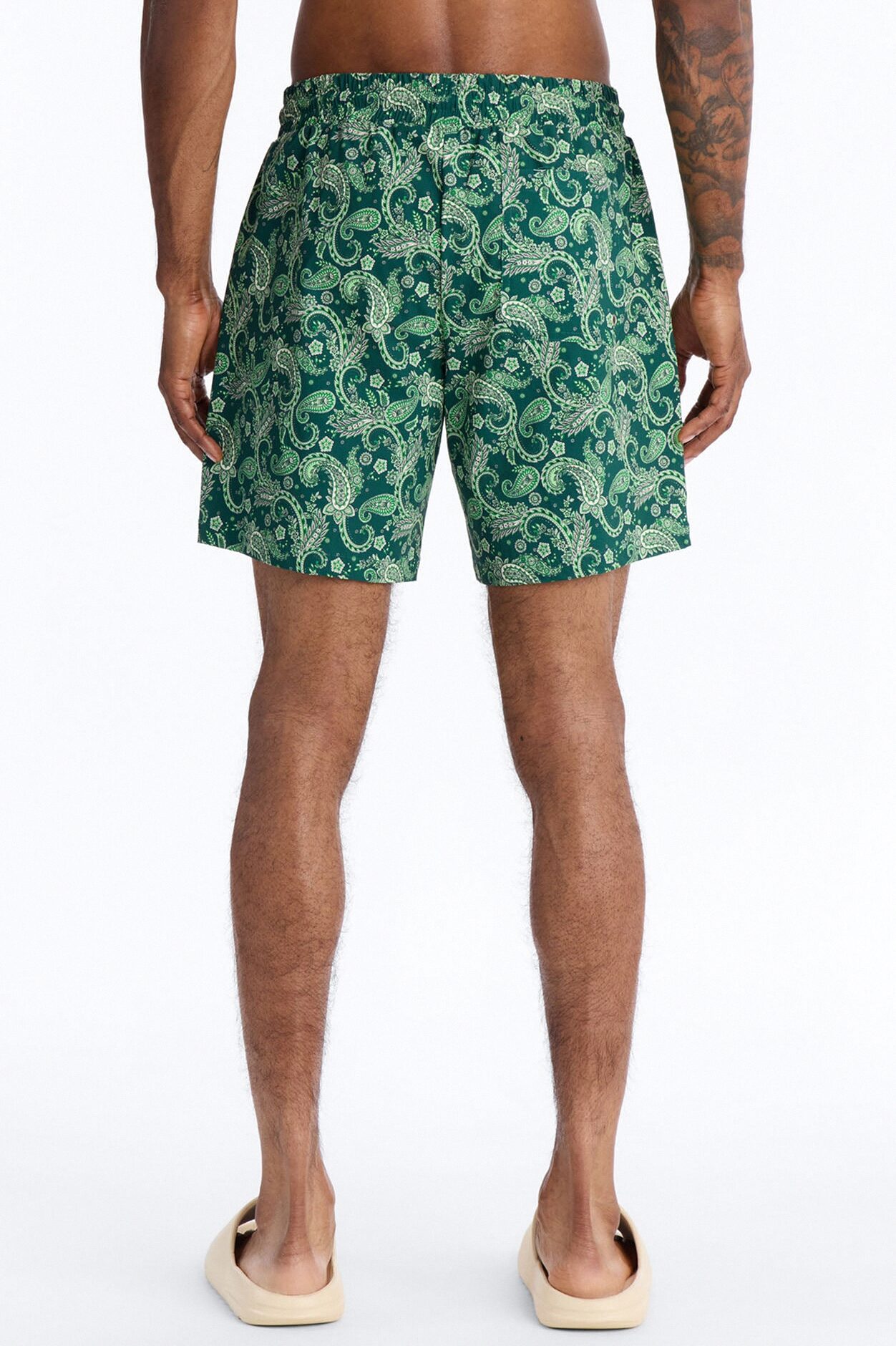 Paisley Elevated Printed Swim Trunk 7″ - Green