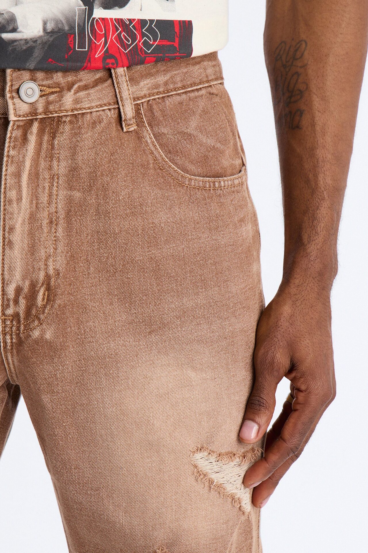 Straight Down The Street Ripped Jeans - Dark Brown