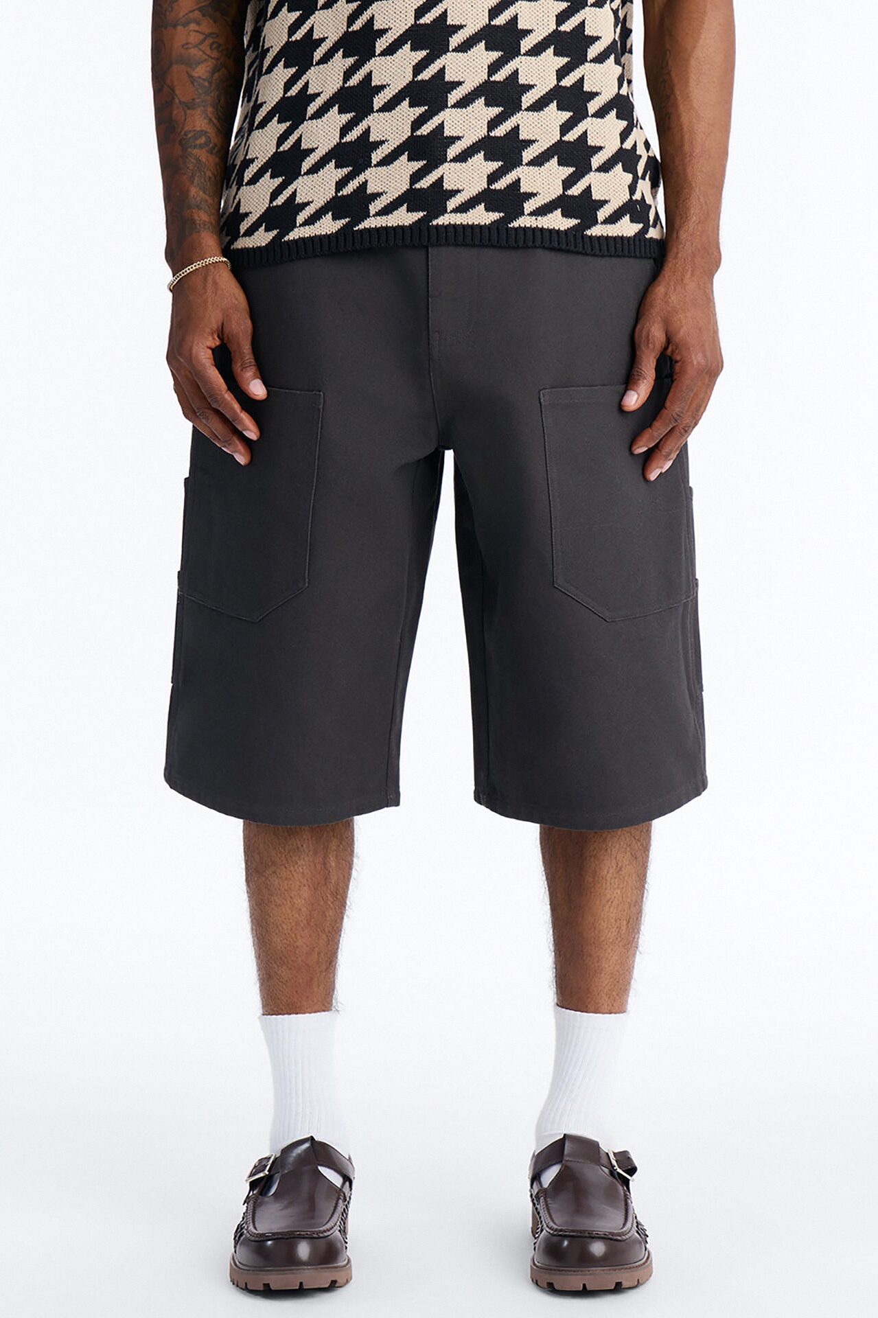 Baggy Forward Multipocket Workwear Short - Grey