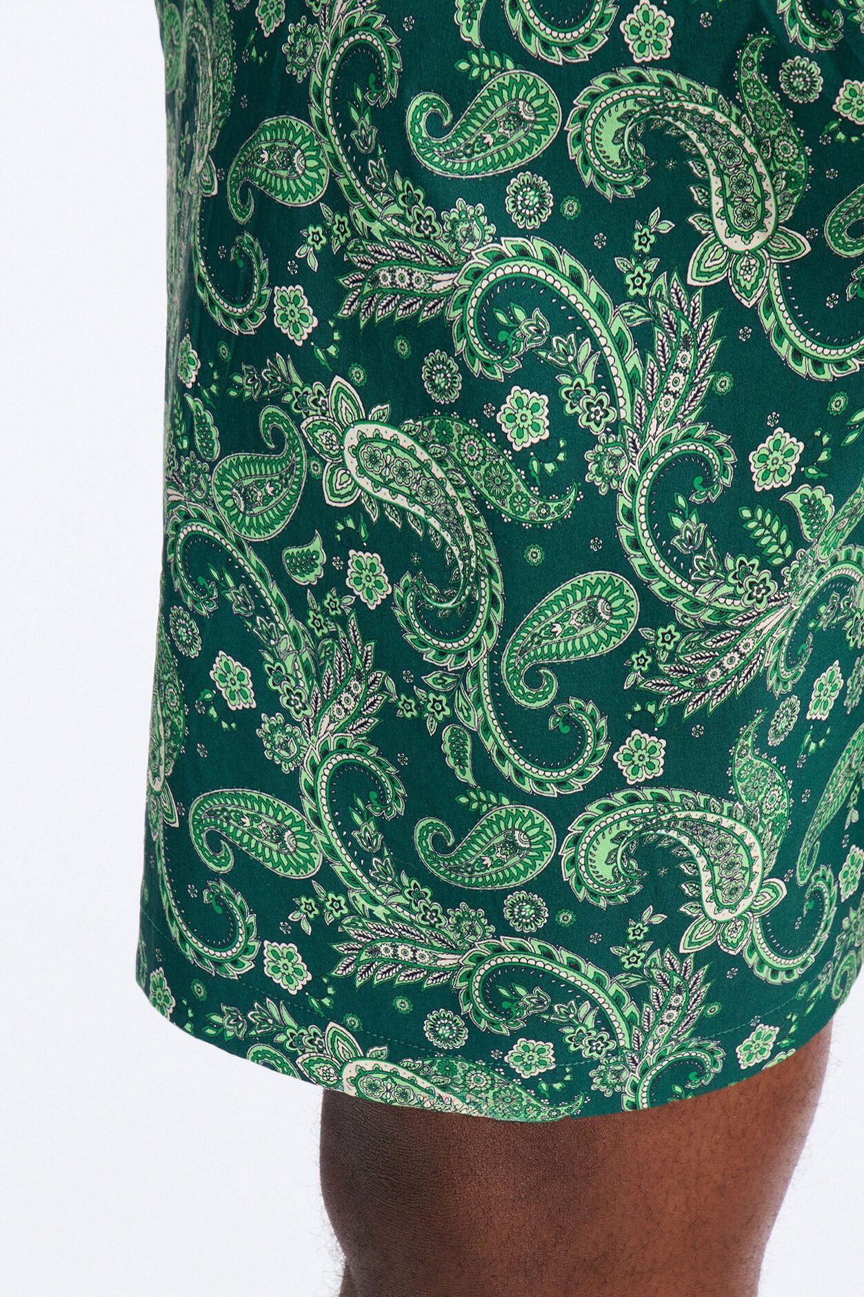 Paisley Elevated Printed Swim Trunk 7″ - Green