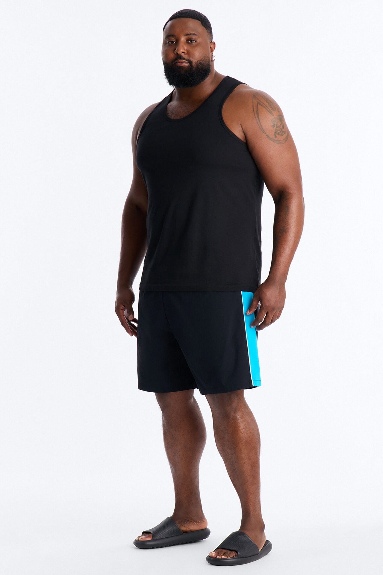 Everyday Stretch Paneled Boardshorts 9″ - Black/Blue