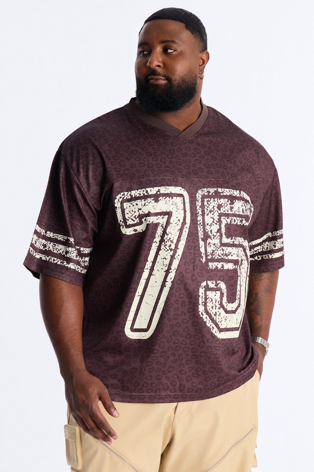 75 Short Sleeve Stripe Jersey - Brown