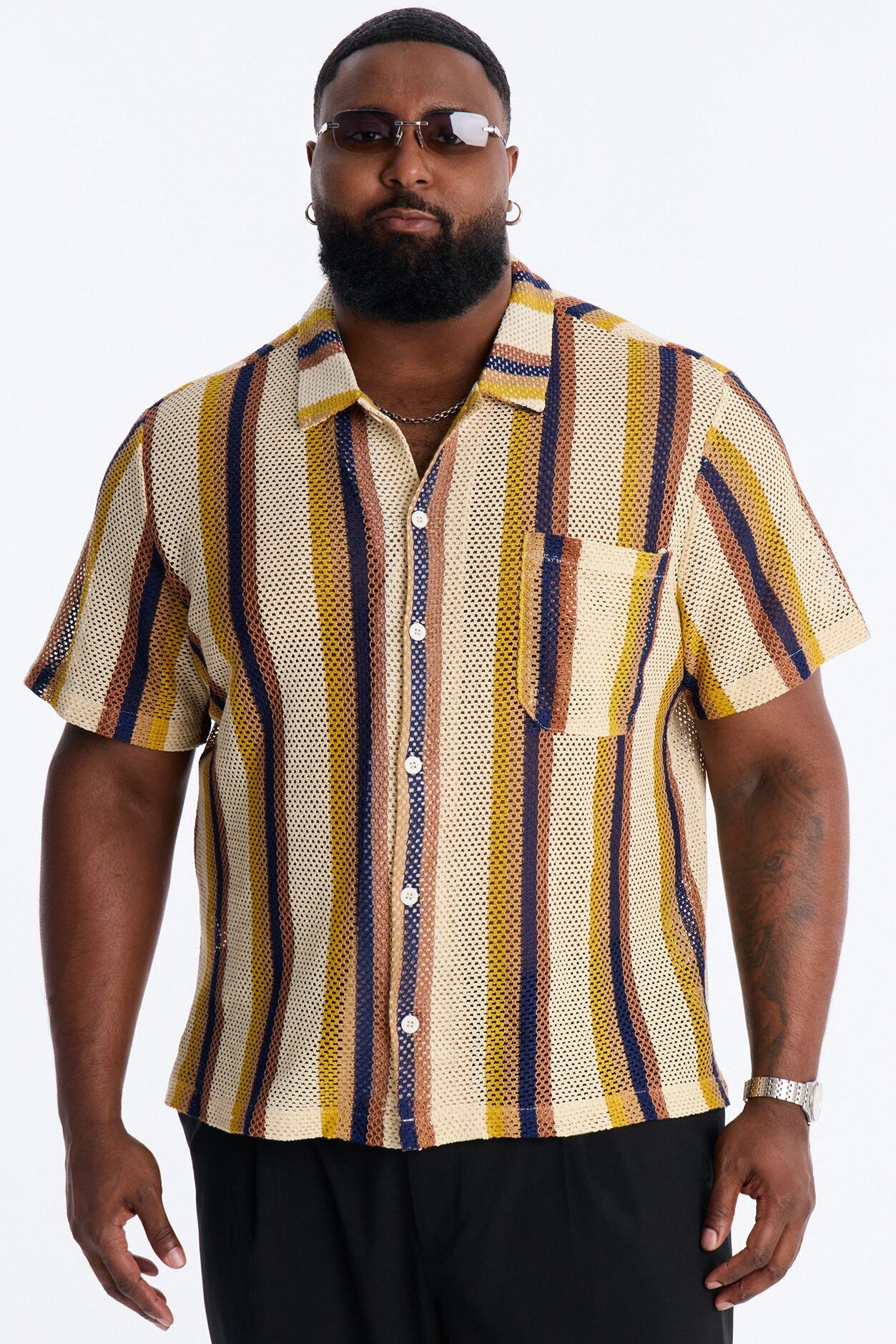 CDMX Crochet Button Up Shirt - Cream