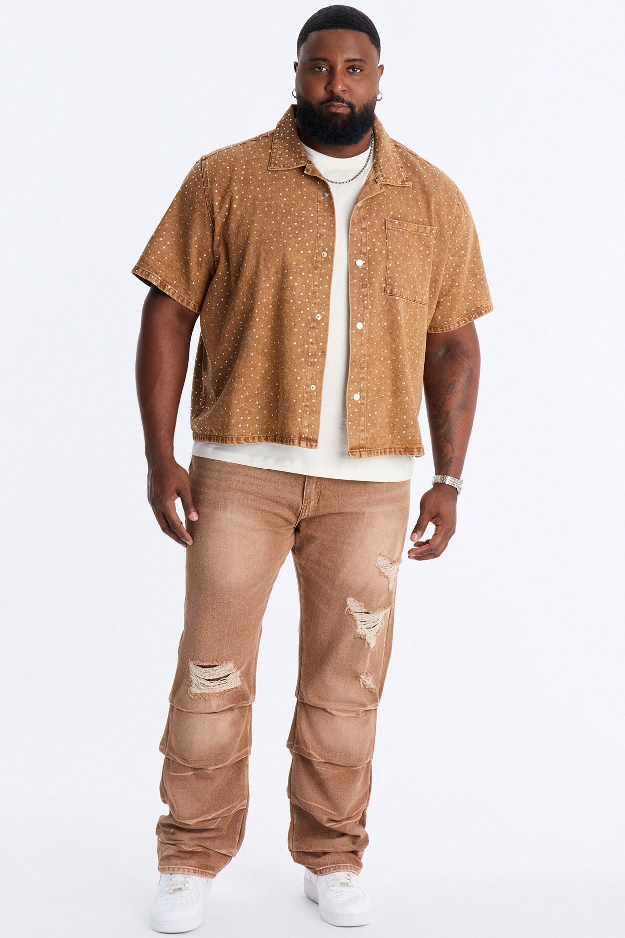 Straight Down The Street Ripped Jeans - Dark Brown