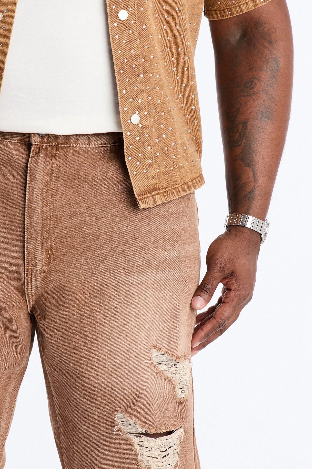 Straight Down The Street Ripped Jeans - Dark Brown