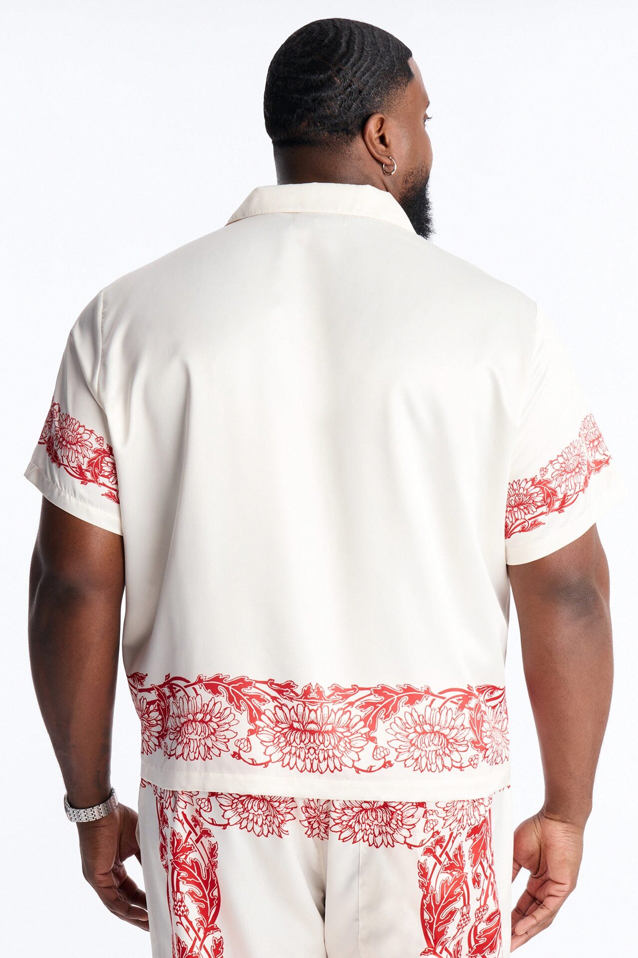 KOS Cuban Collar Button Up Shirt - White
