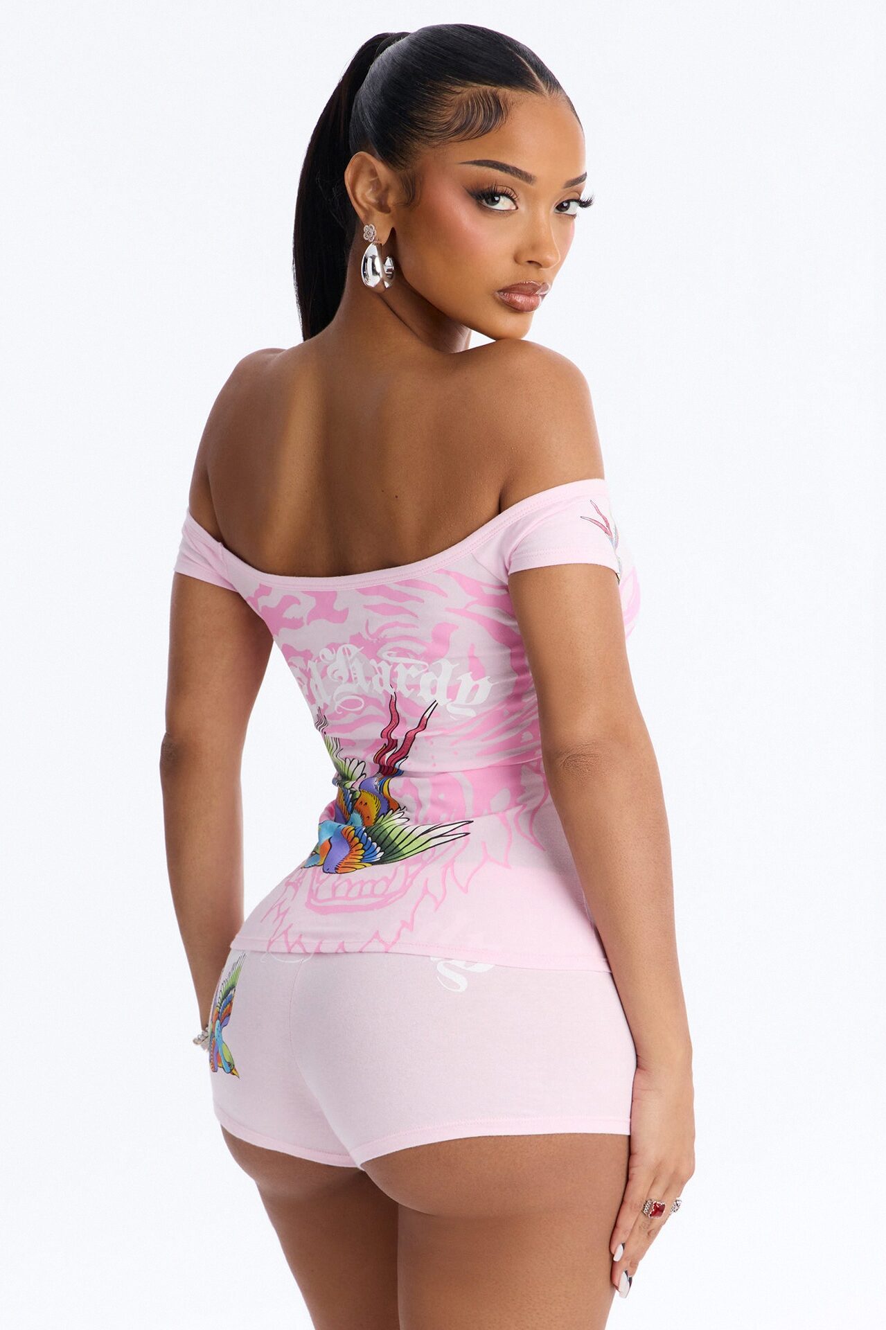 Ed Hardy Pink Ballerina Micro Short Set - Pink