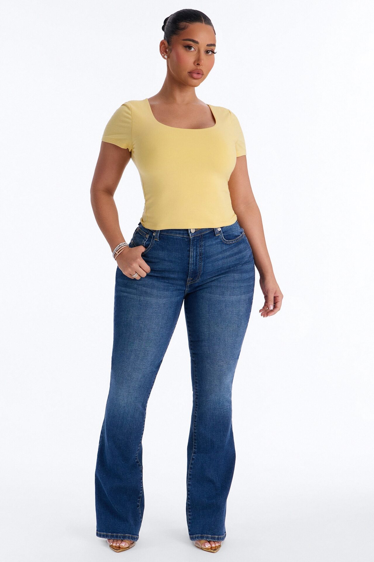Marissa Double Lined Basic Top - Butter Yellow