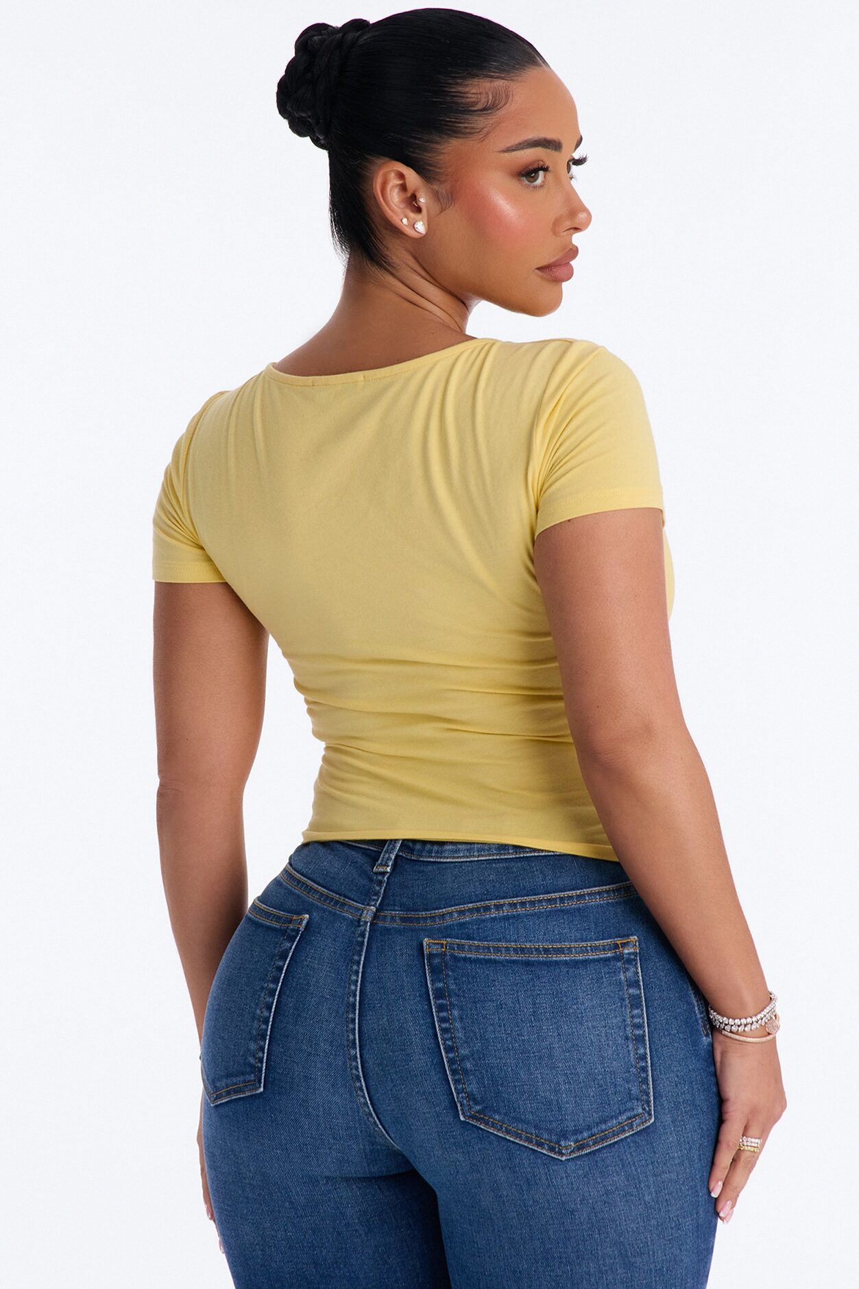 Marissa Double Lined Basic Top - Butter Yellow