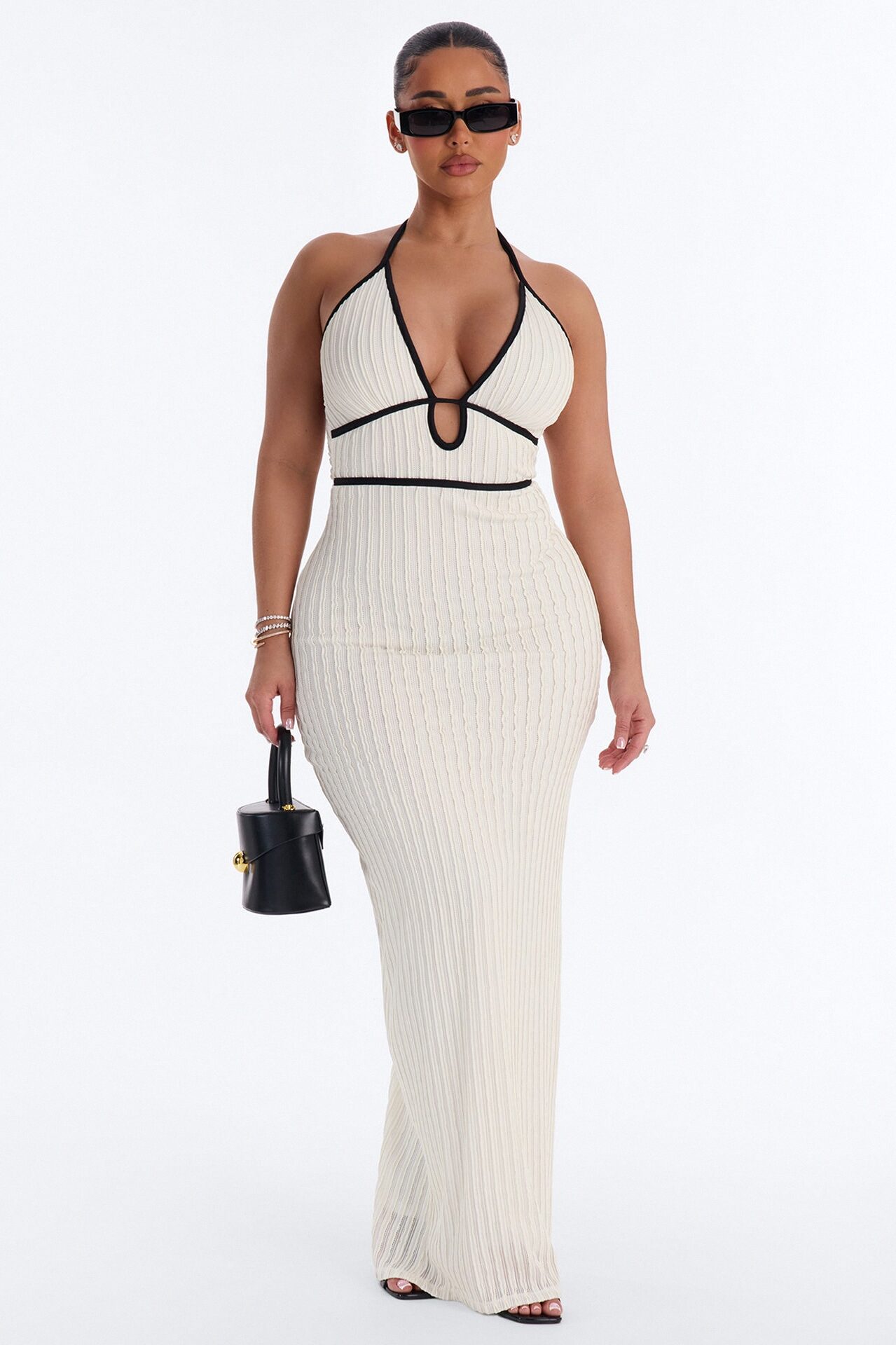 Sunlit Bliss Textured Maxi Dress - Off White